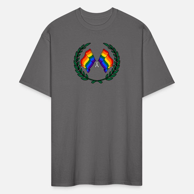 Flags Rainbow in laurel wreath
