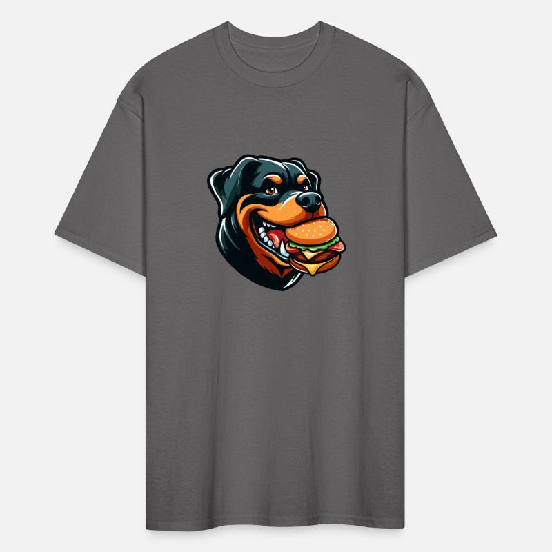 Funny Rottweiler hamburger cheeseburger fast food