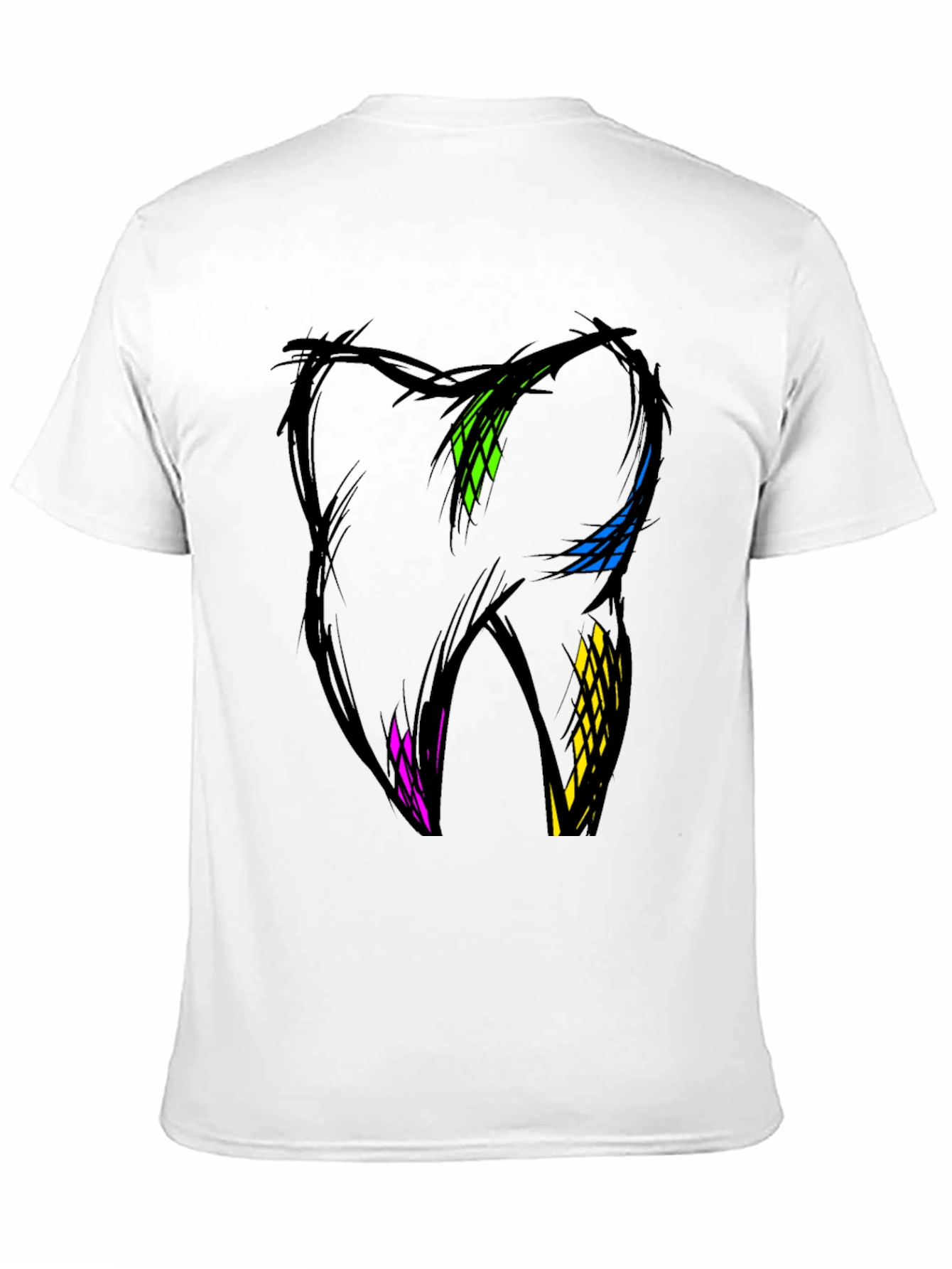 Abstract Tooth Graphic Tee - Dental Art Shirt