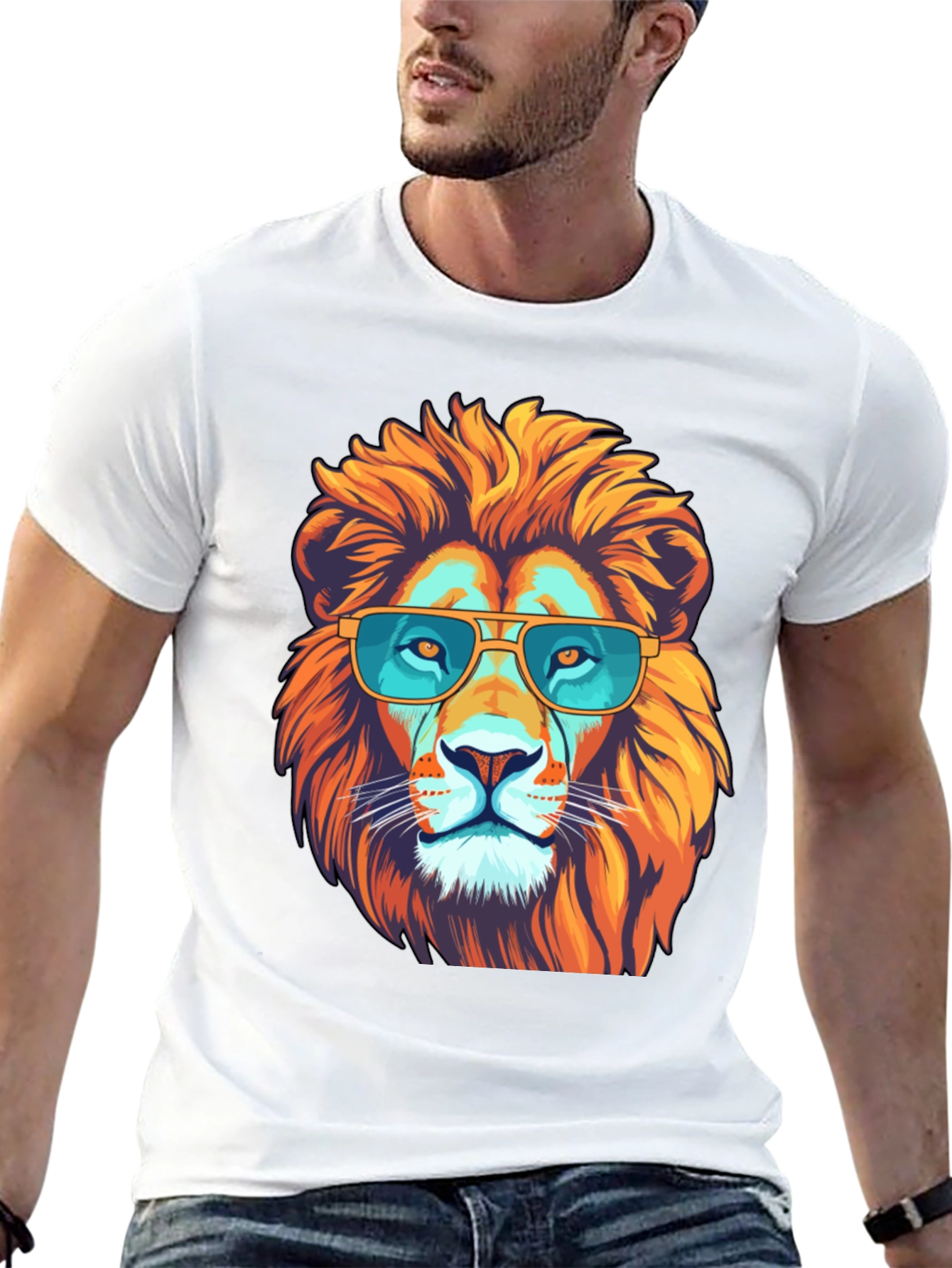 Cool Lion Graphic Tee - Black T-Shirt