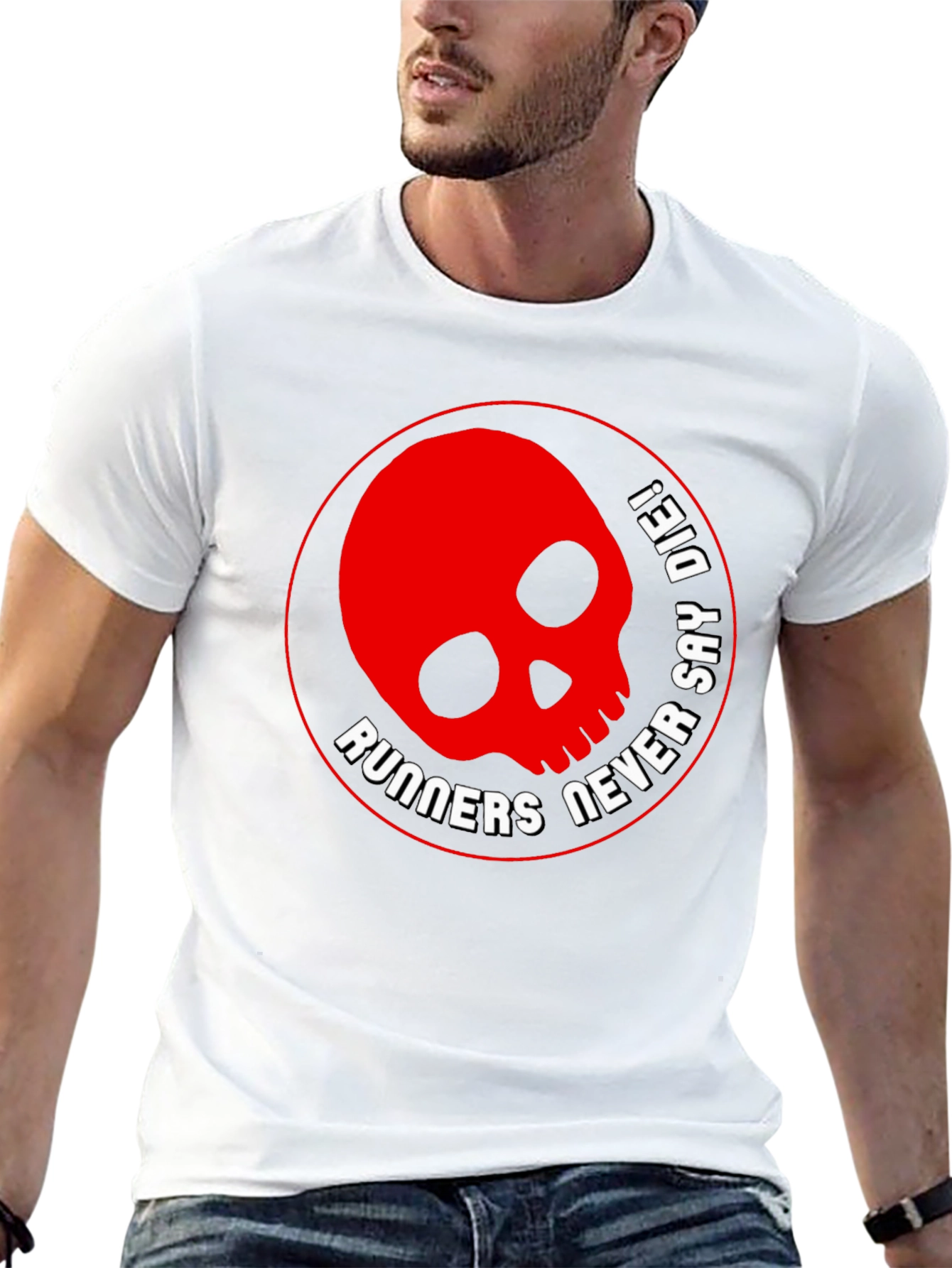 Runners Never Say Die Skull Graphic T-Shirt