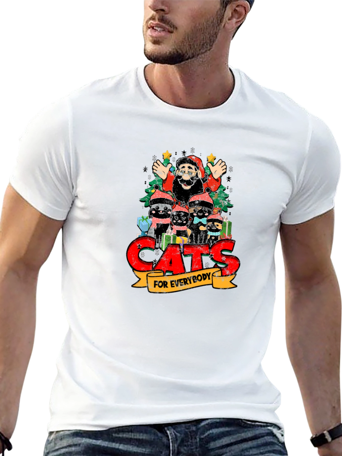 Cats For Everybody Christmas Graphic T-Shirt