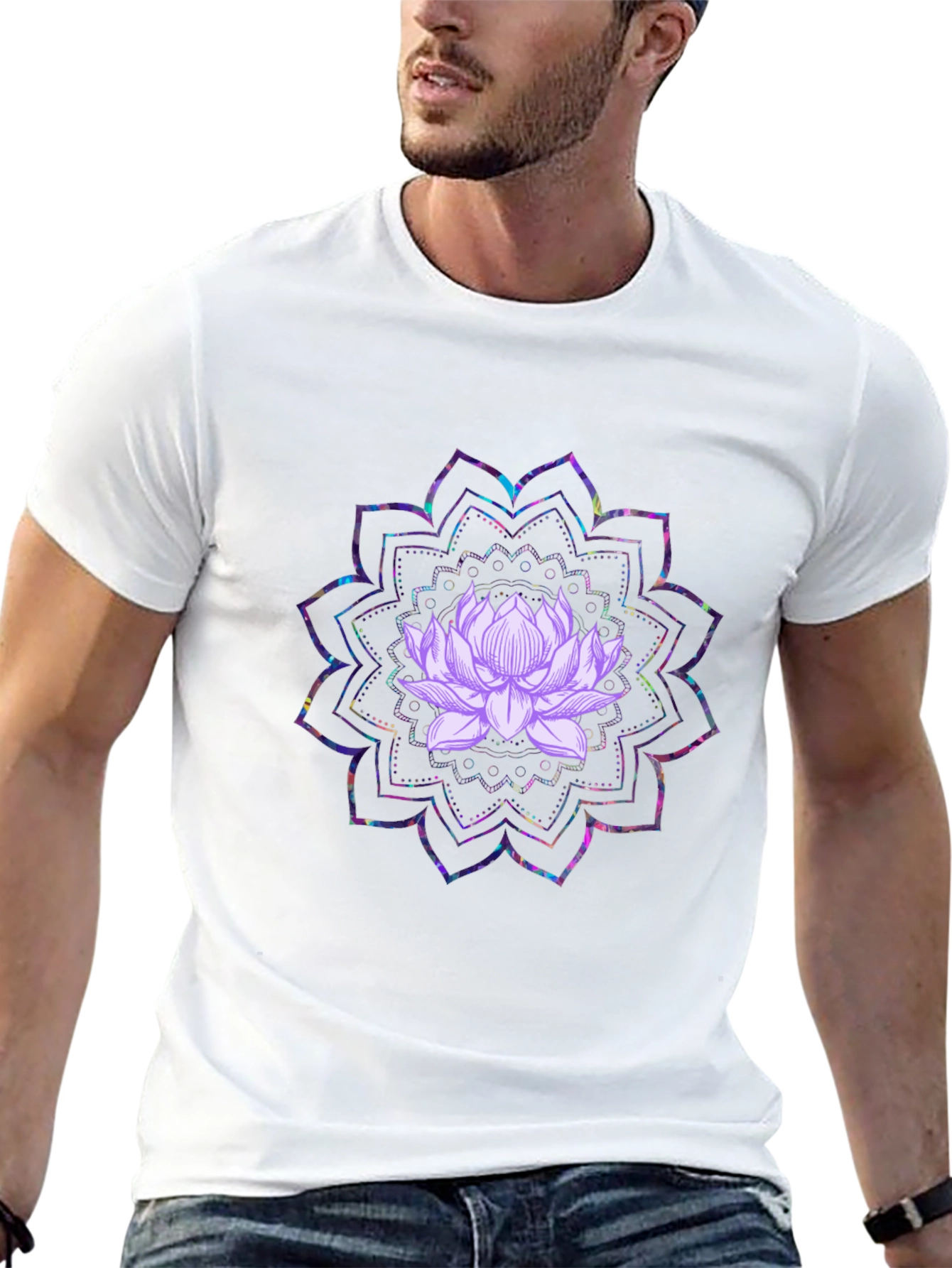 Lotus Mandala Graphic Black T-Shirt