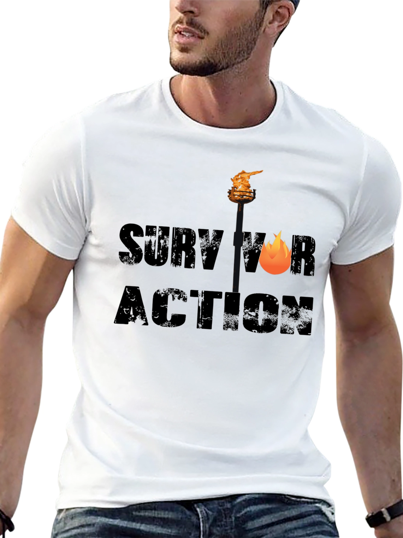Survivor Action Graphic Tee - Bold Style