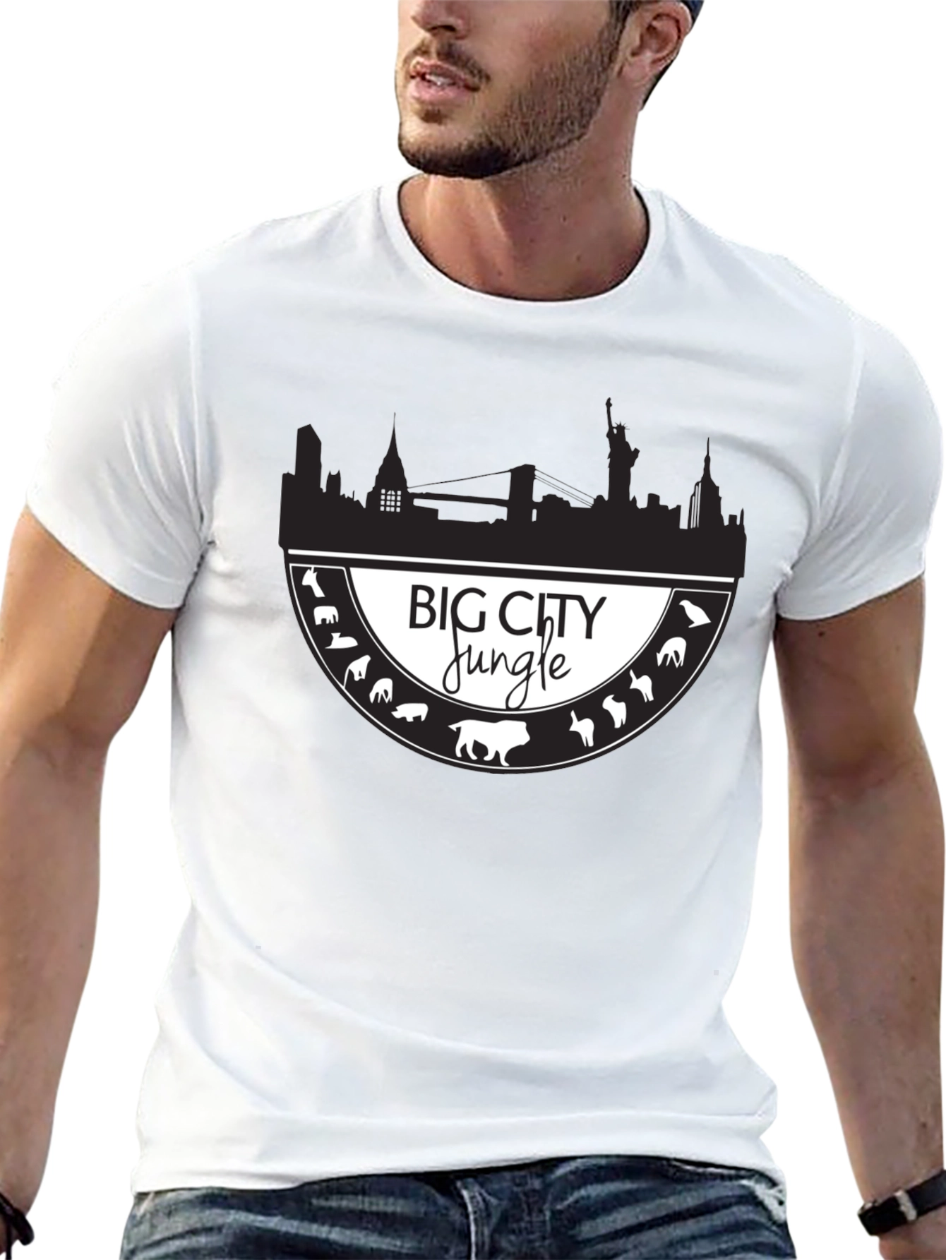 Big City Jungle Mens Graphic T-Shirt