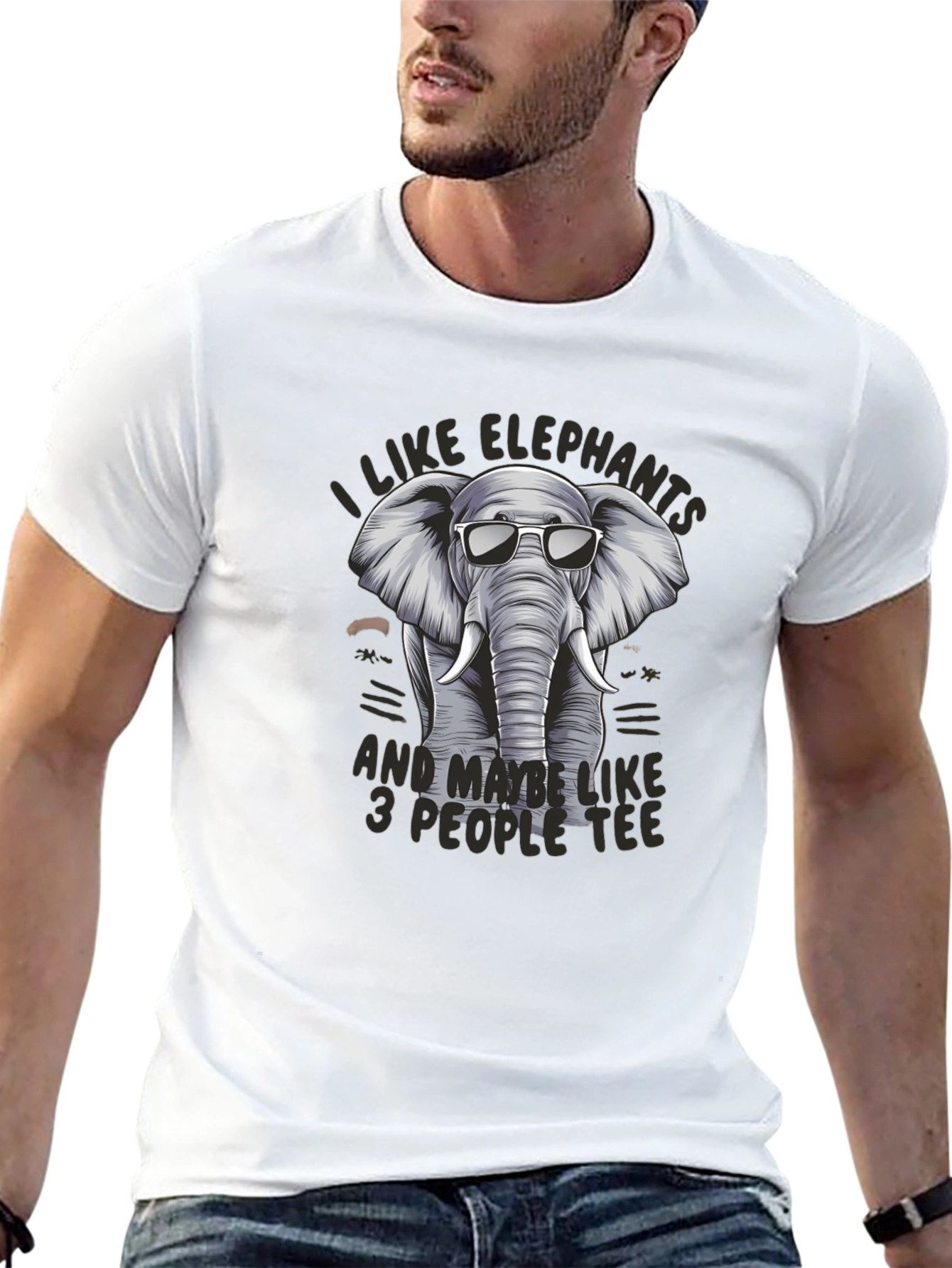 Cool Elephant Graphic Tee - Unisex Black T-Shirt