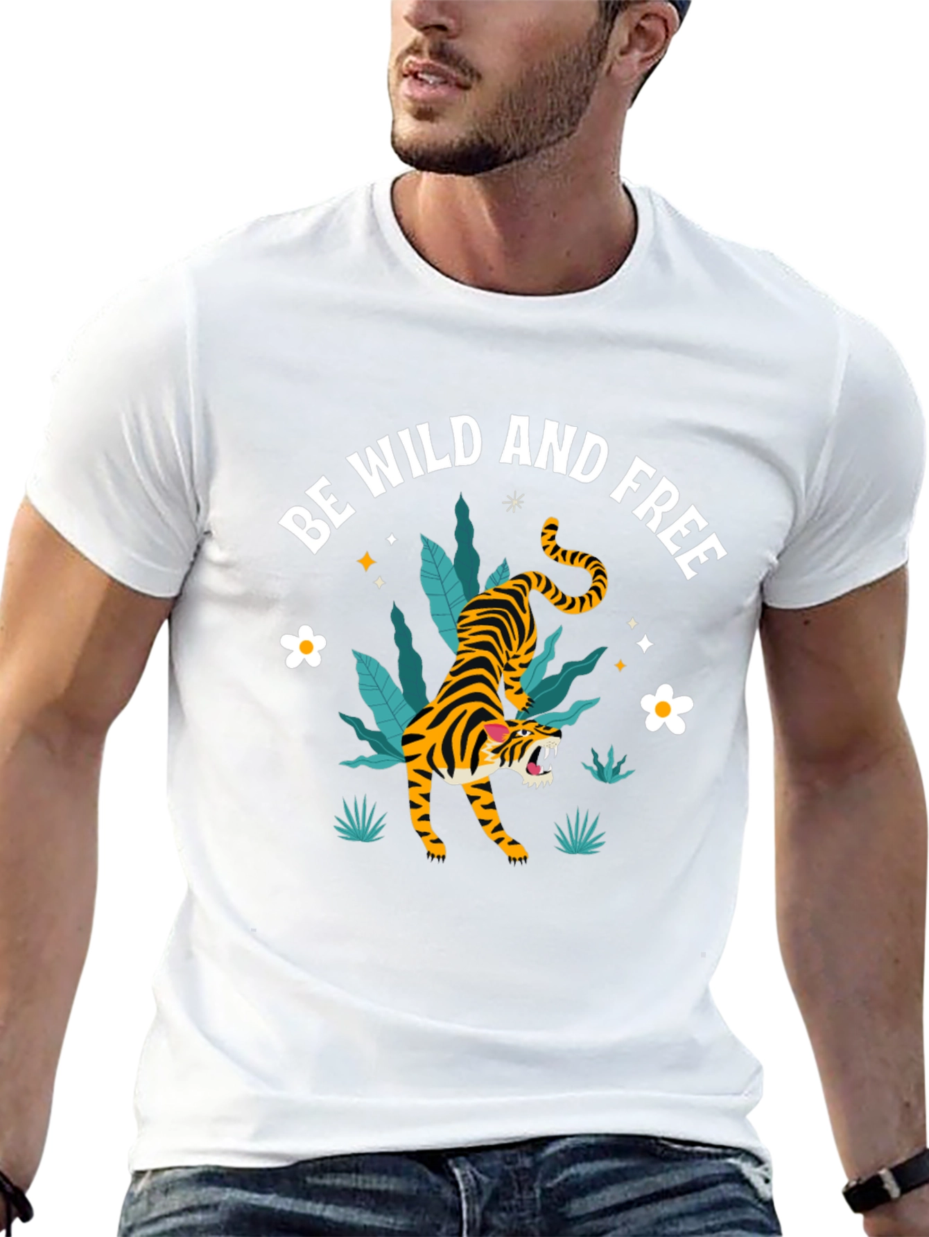 Be Wild and Free Tiger Graphic T-Shirt