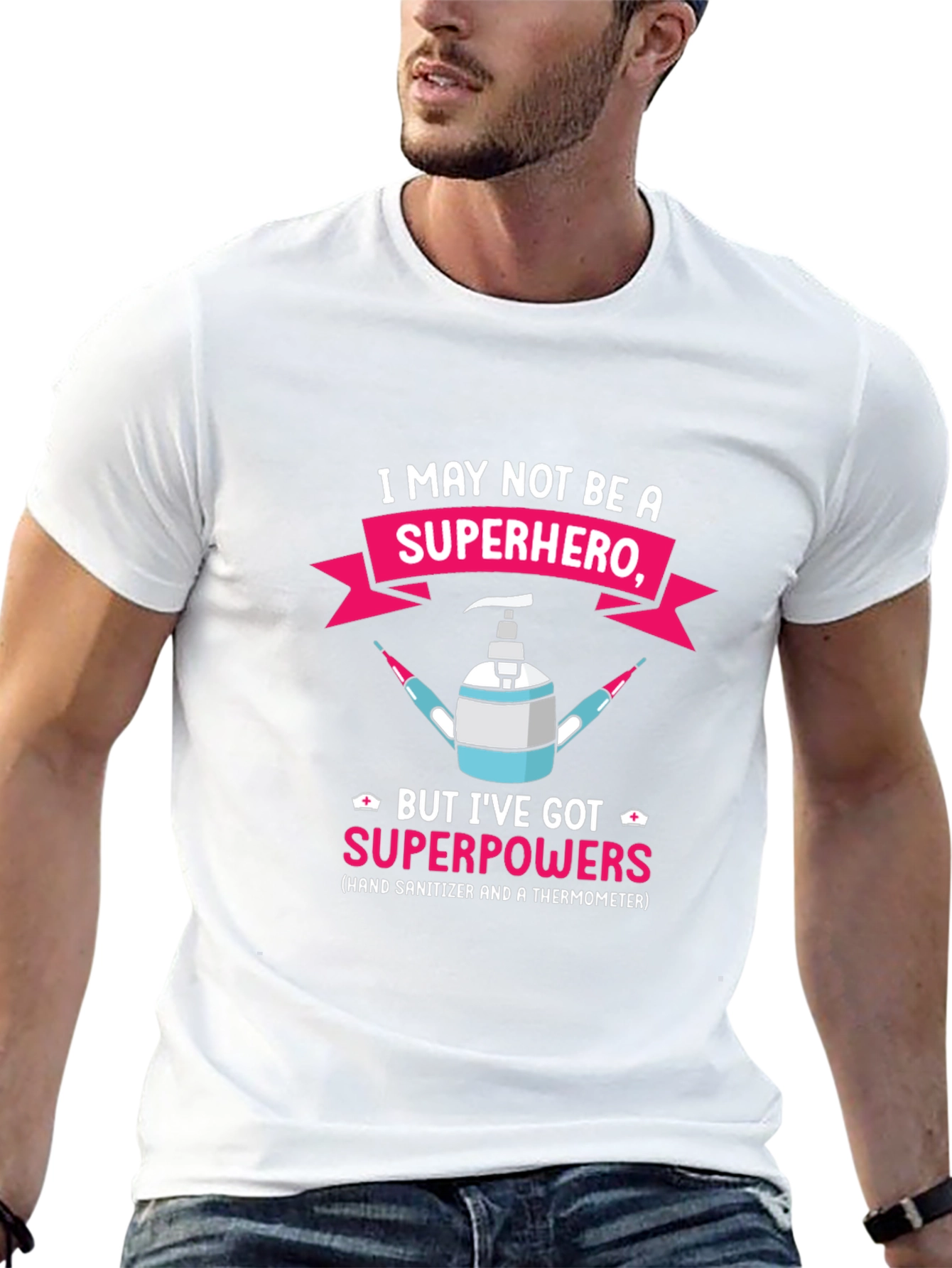 Superhero Nurse Hand Sanitizer & Thermometer T-Shirt