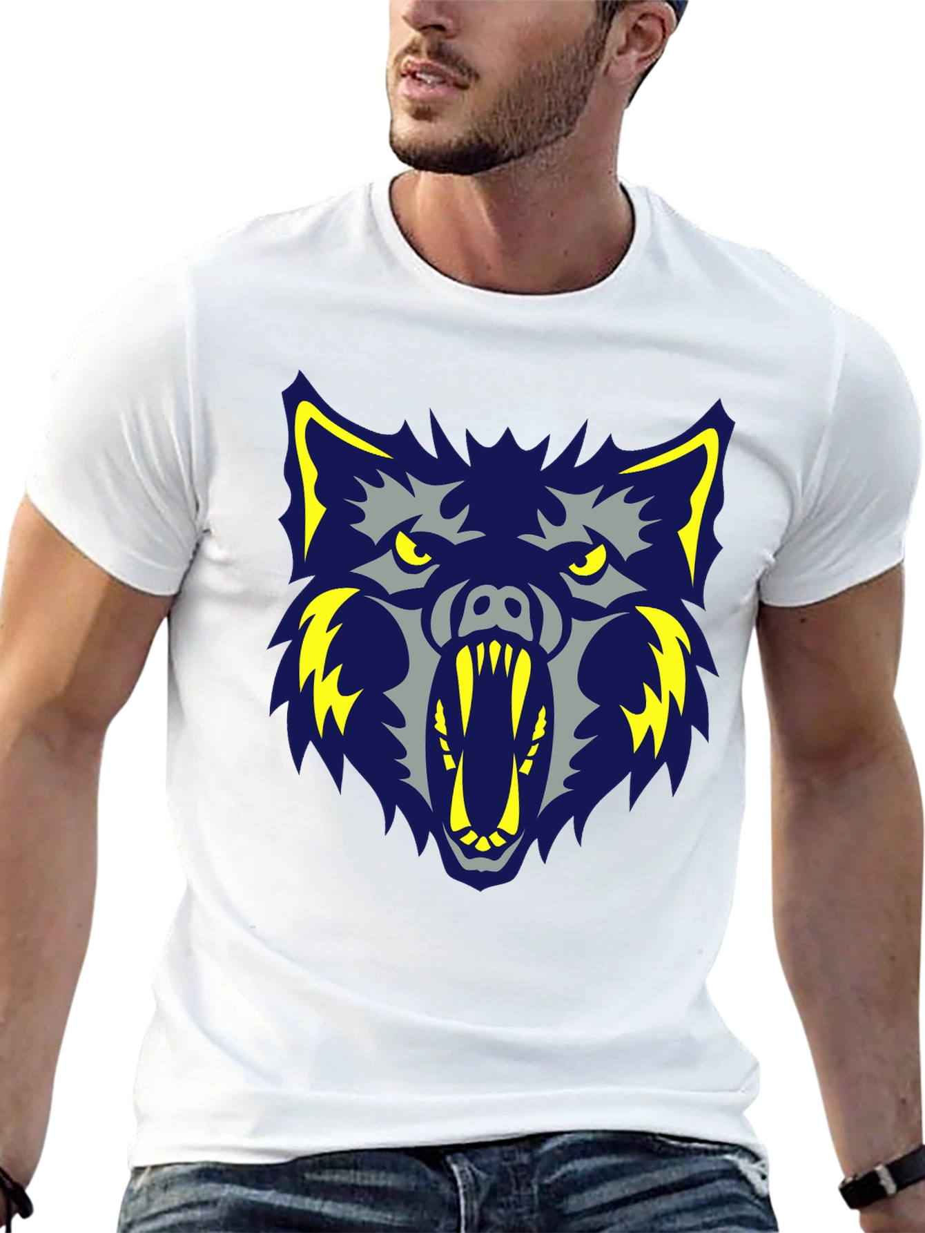 Ferocious Wolf Graphic Black Tee