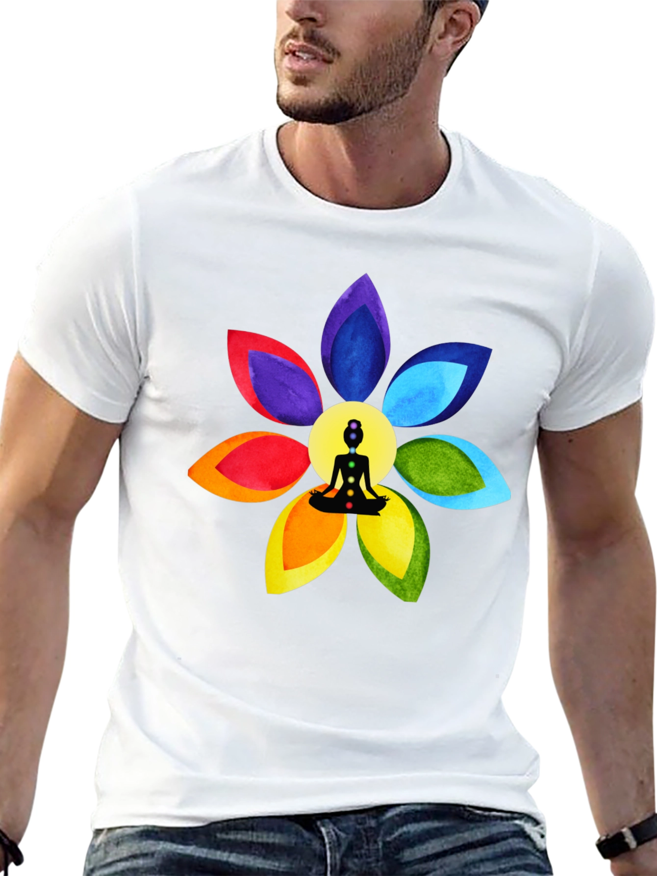 Chakra Flower Meditation T-Shirt - Spiritual Design
