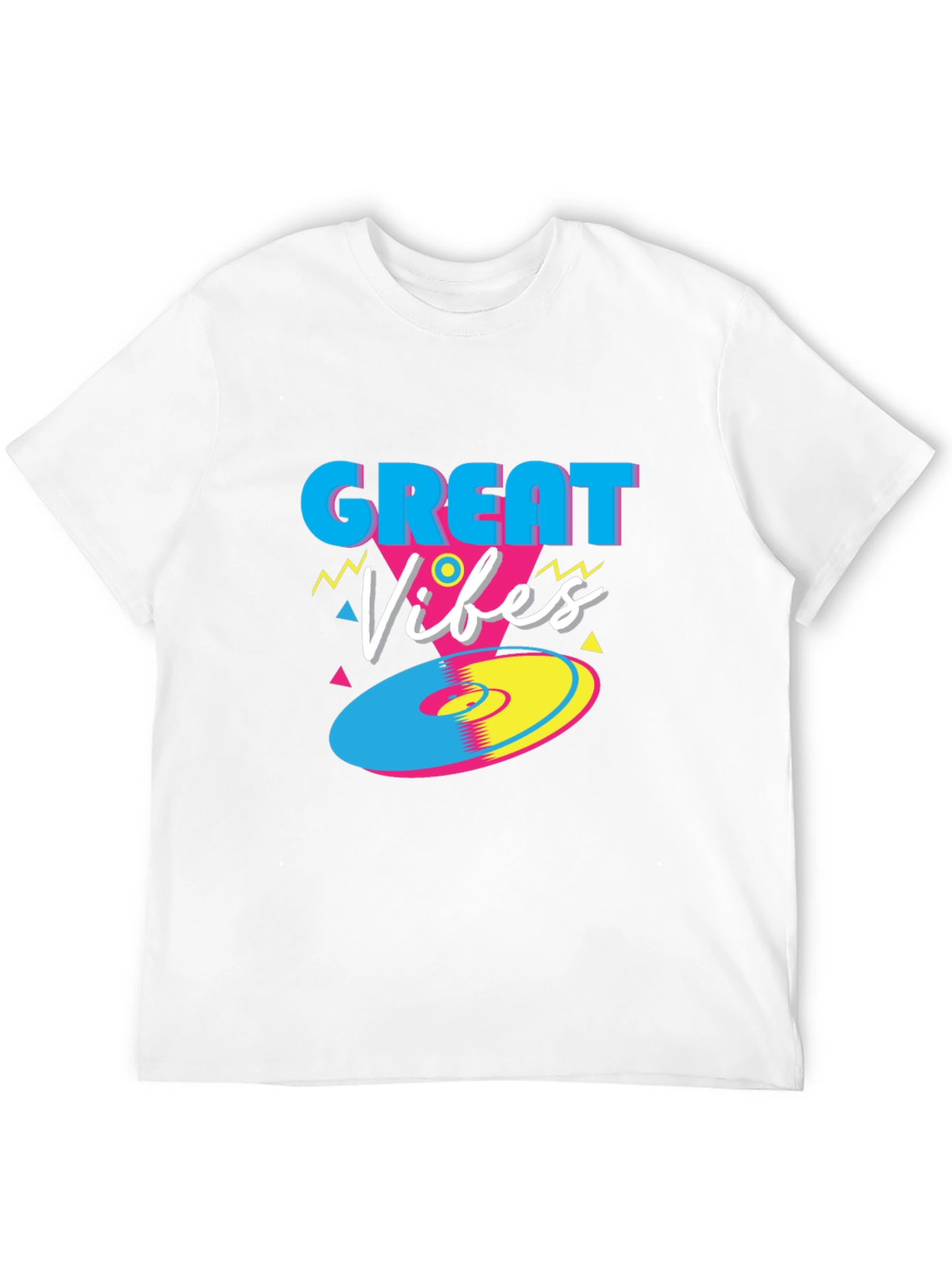 Great Vibes Retro T-Shirt - Funky 80s Style Tee