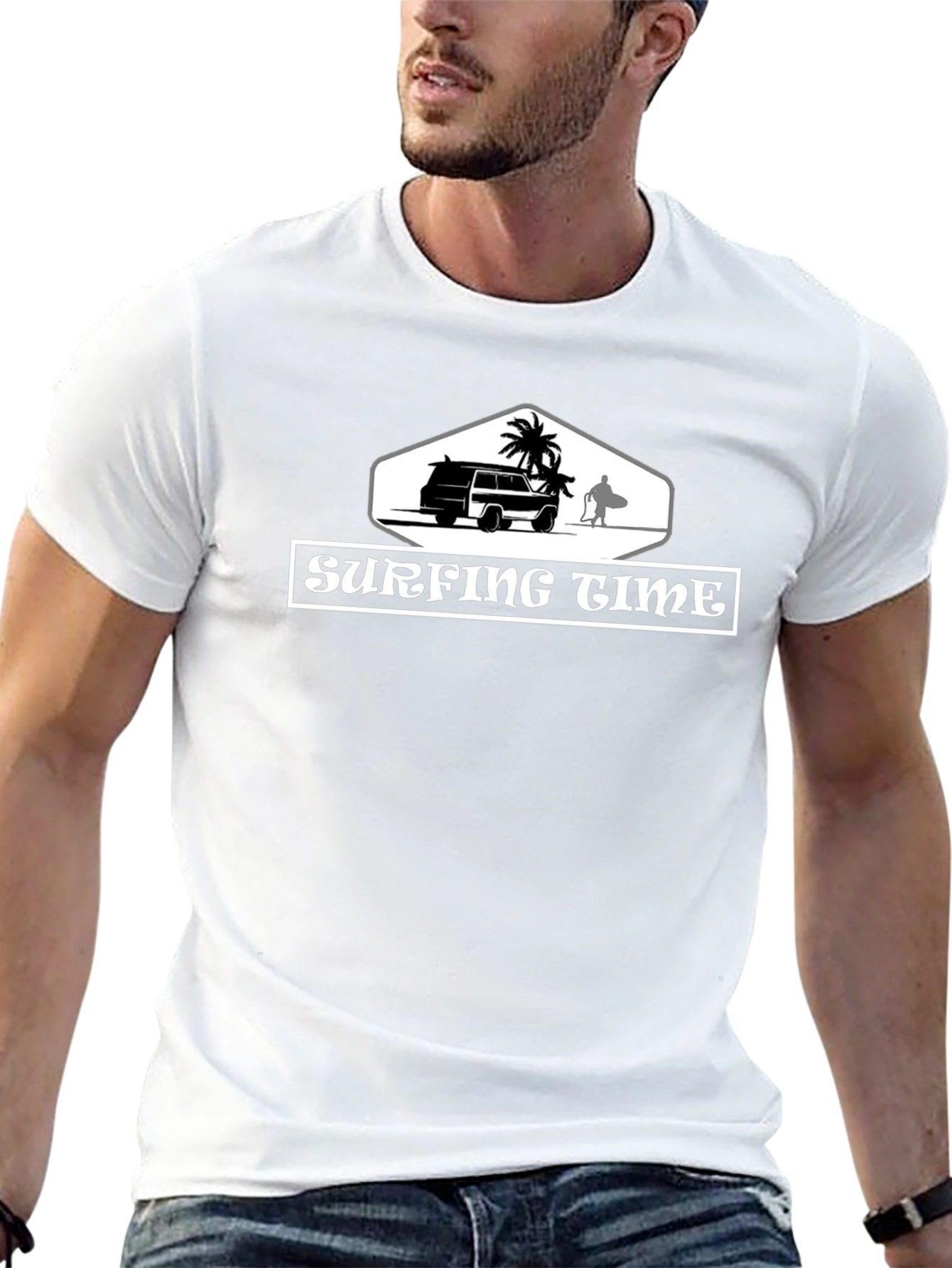 Surfing Time Graphic Tee - Black