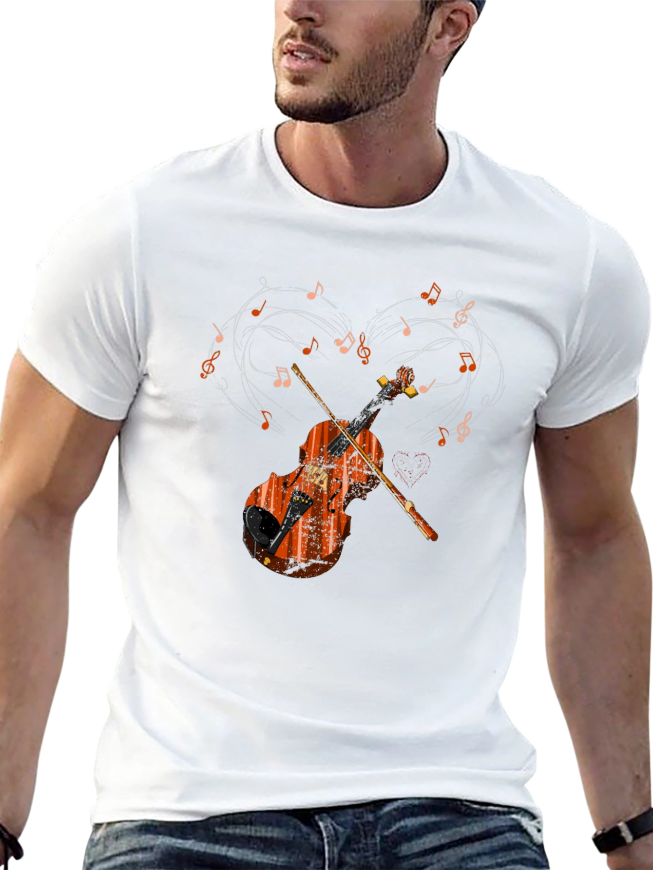 Musical Violin Heart T-Shirt