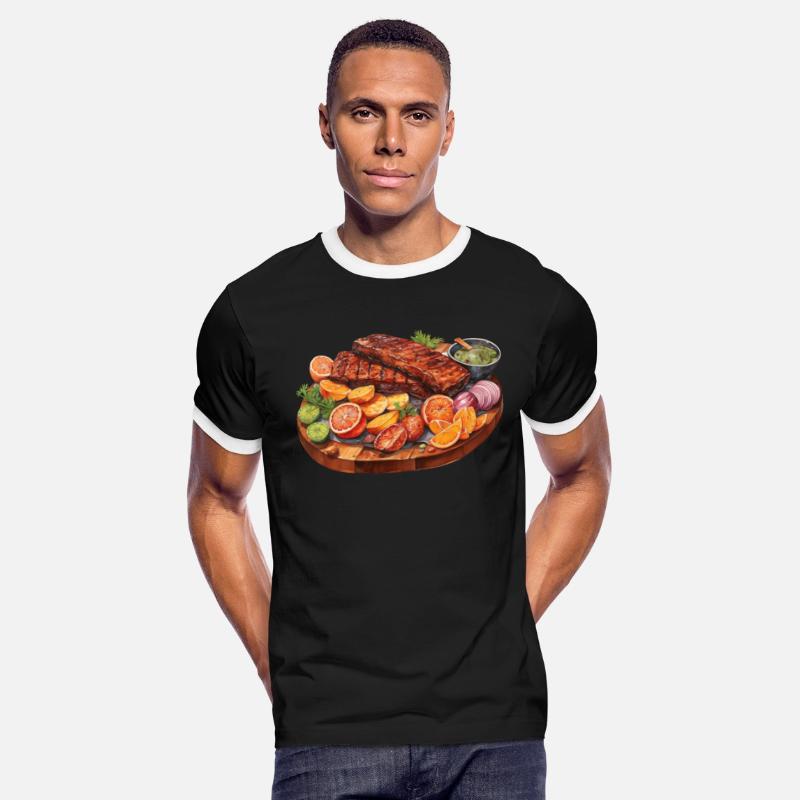 Grilled Steak Platter On A Wooden Board