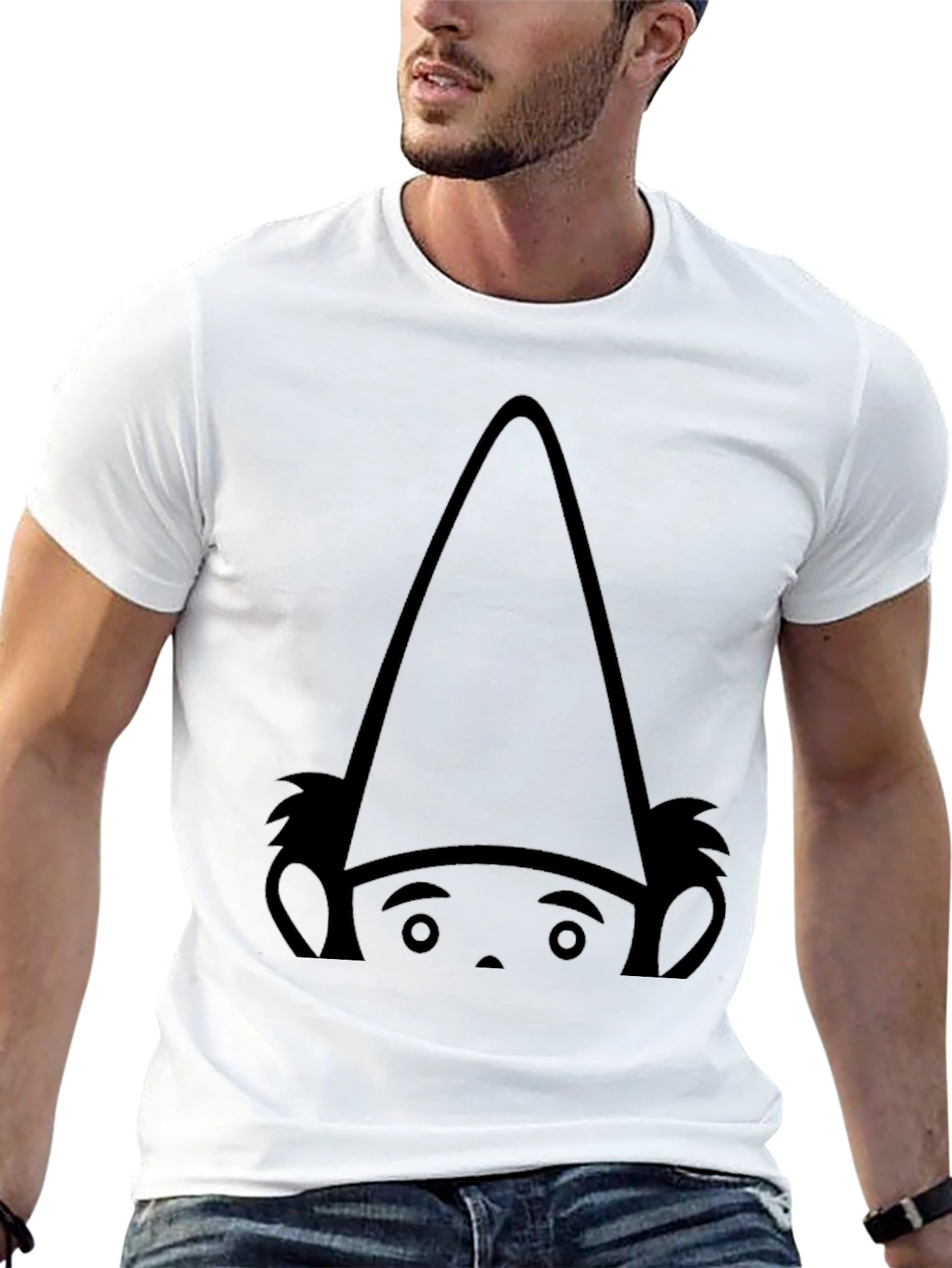 Funny Gnome Graphic Black T-Shirt