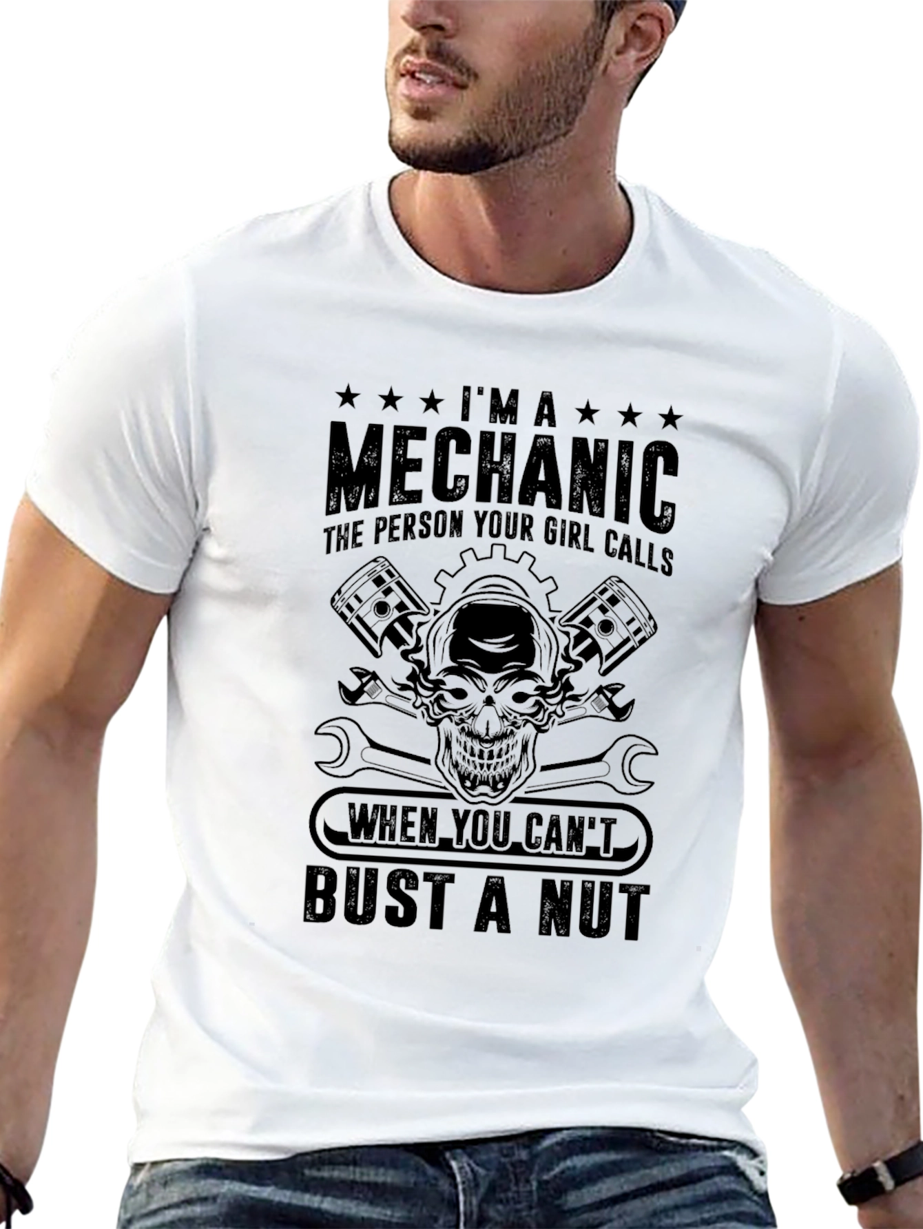 Mechanic T-Shirt - Im A Mechanic Bust A Nut
