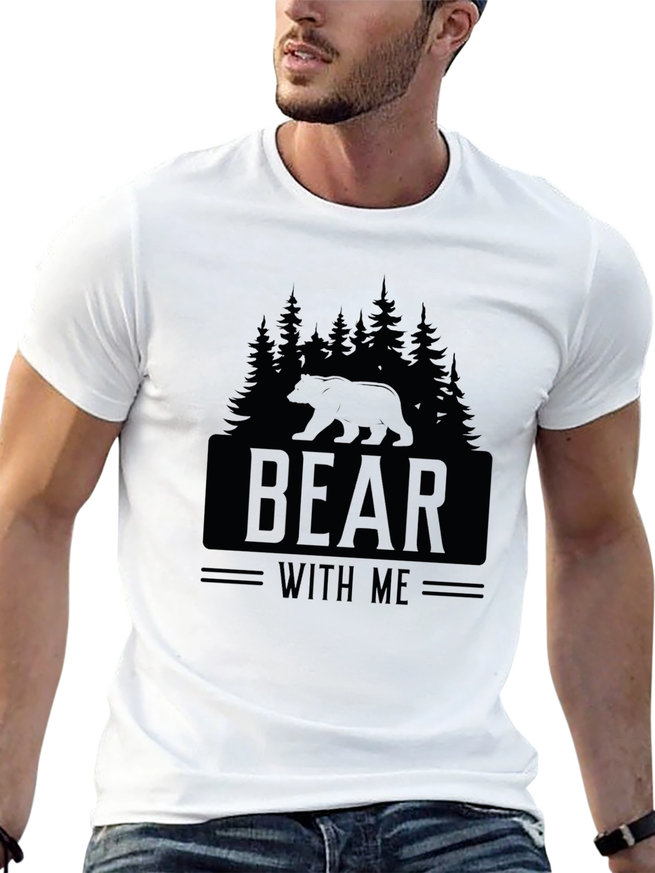 Bear With Me Graphic Tee - Black