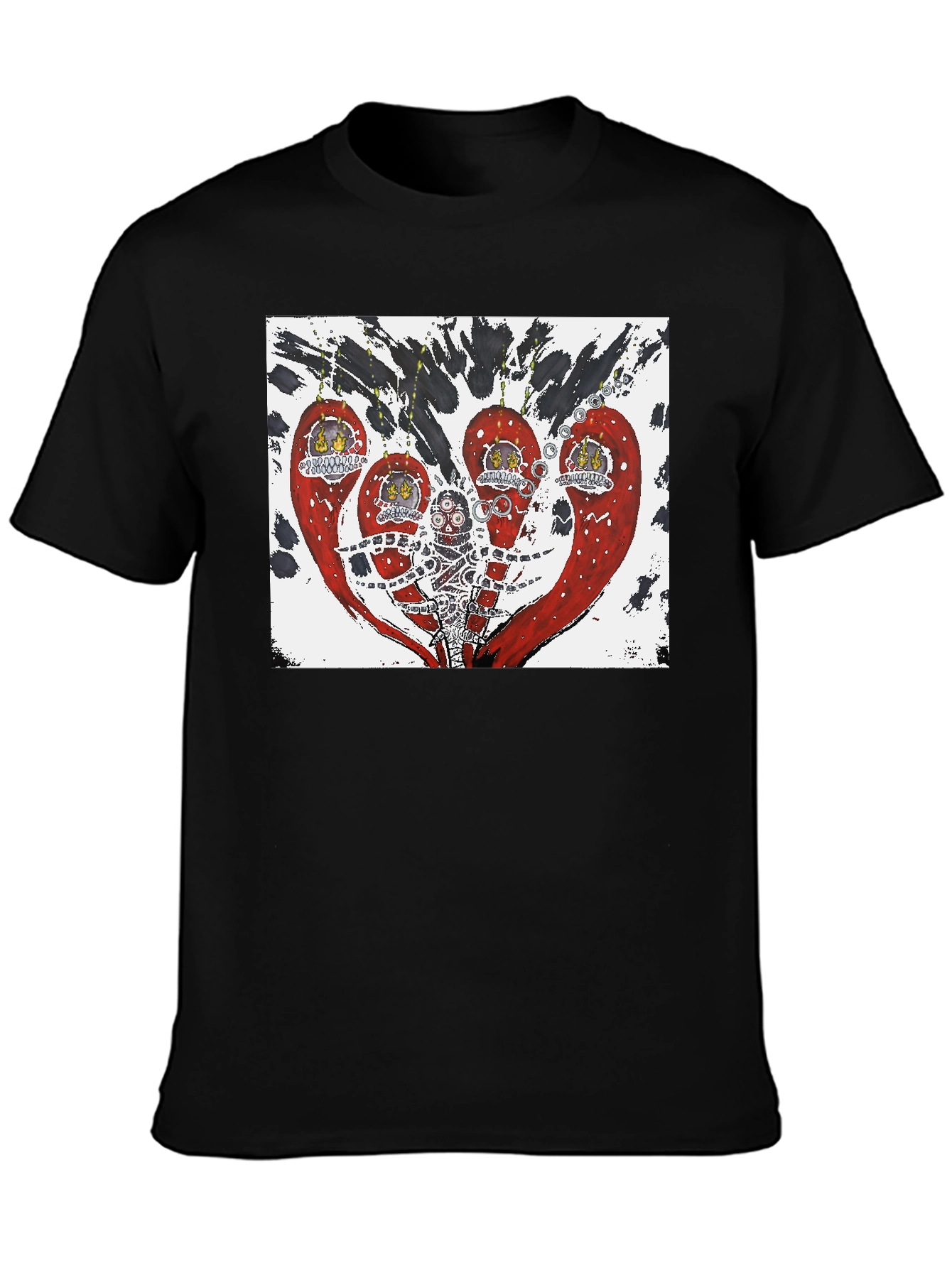 Edgy Graphic Print Black T-Shirt