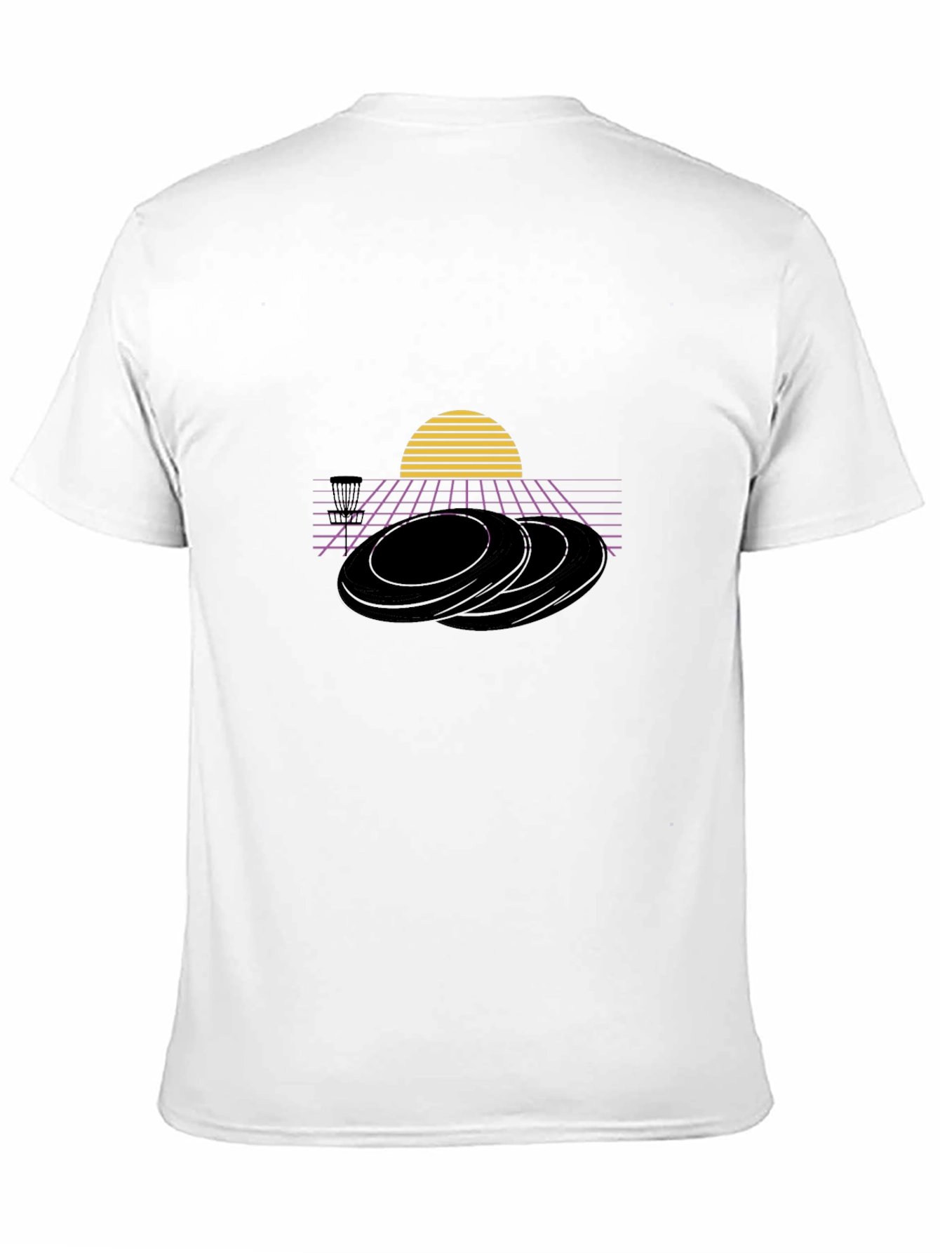 Retro Disc Golf T-Shirt - Synthwave Style