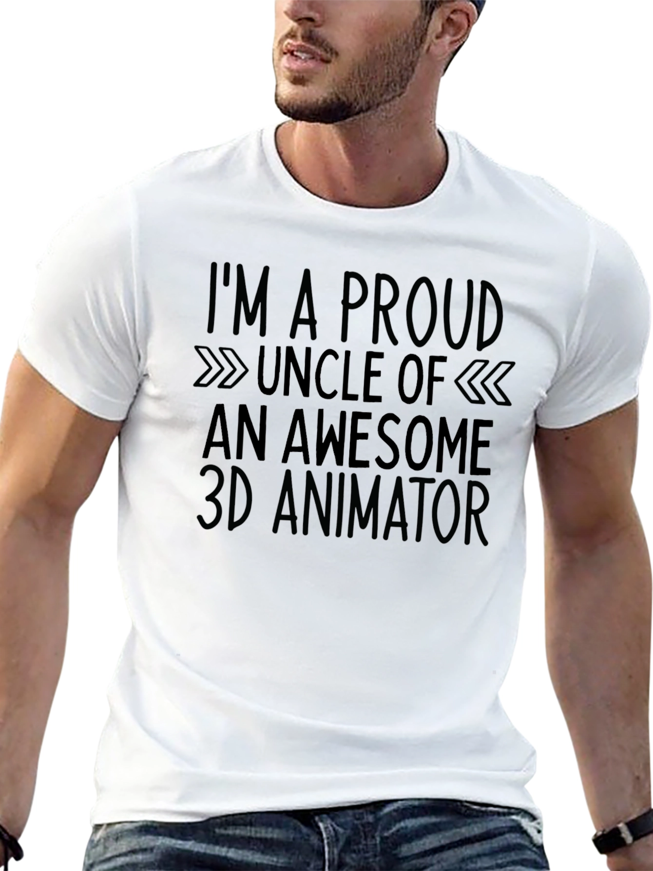 Proud Uncle 3D Animator Black Tee