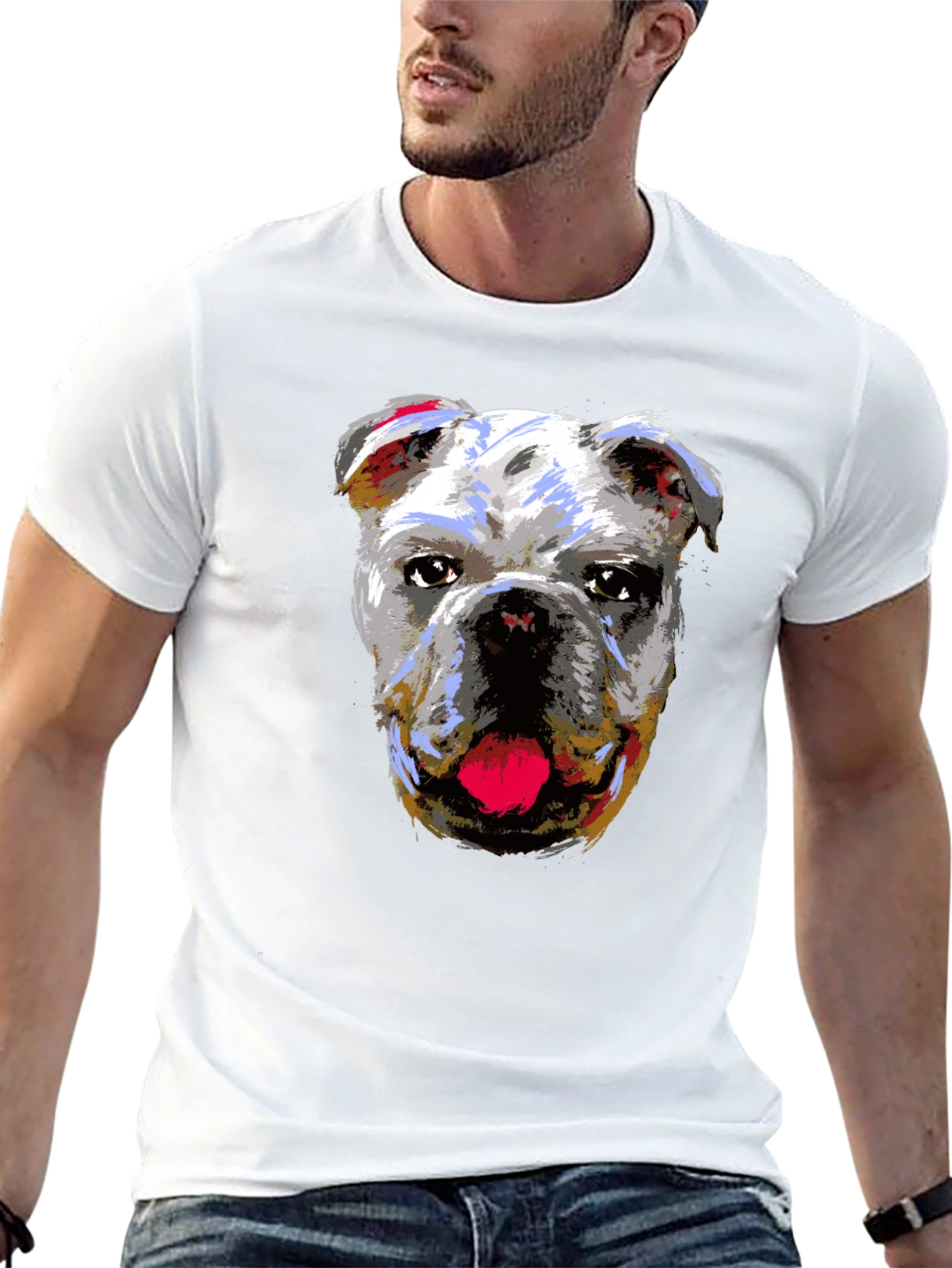 Bulldog Graphic Print Black T-Shirt