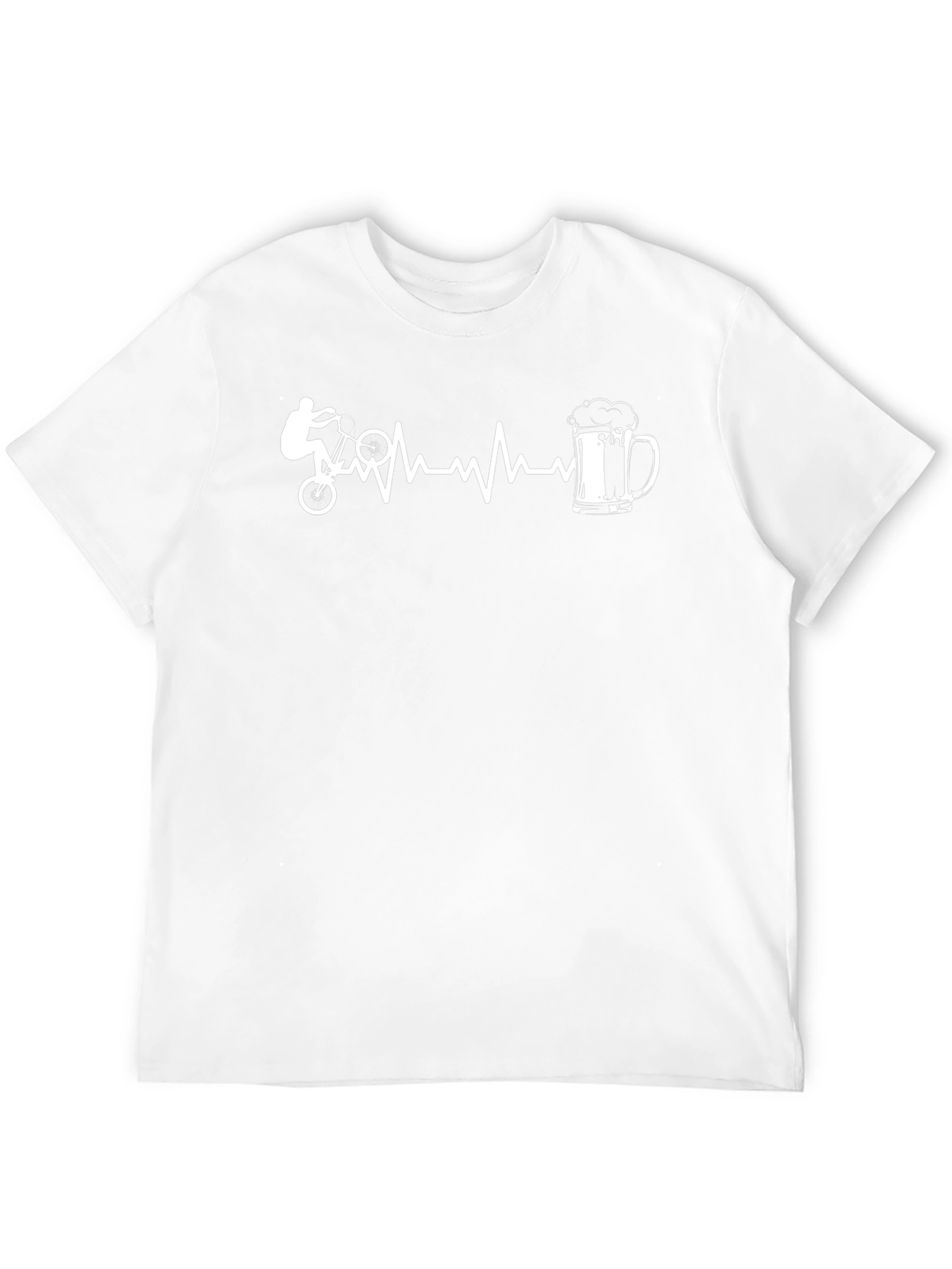Cycling and Beer Heartbeat T-Shirt