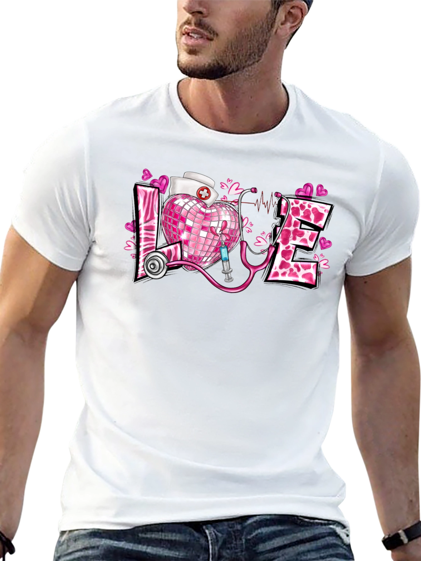 Nurse Love Heart Graphic T-Shirt