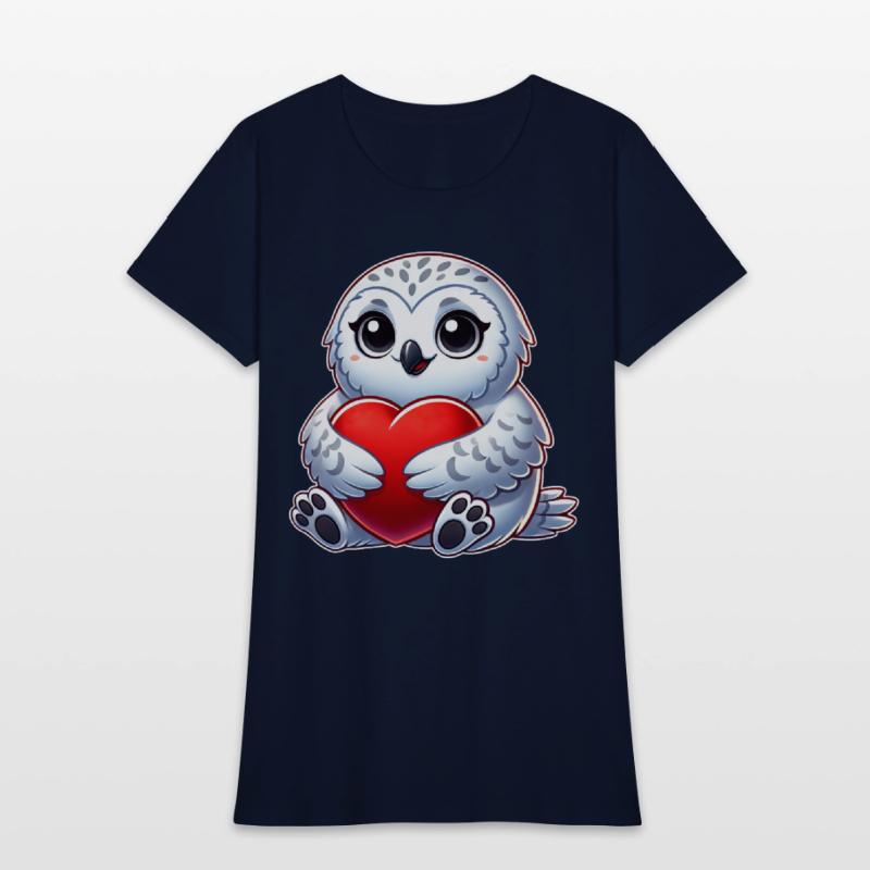 Heart snowy owl love Valentine's in love