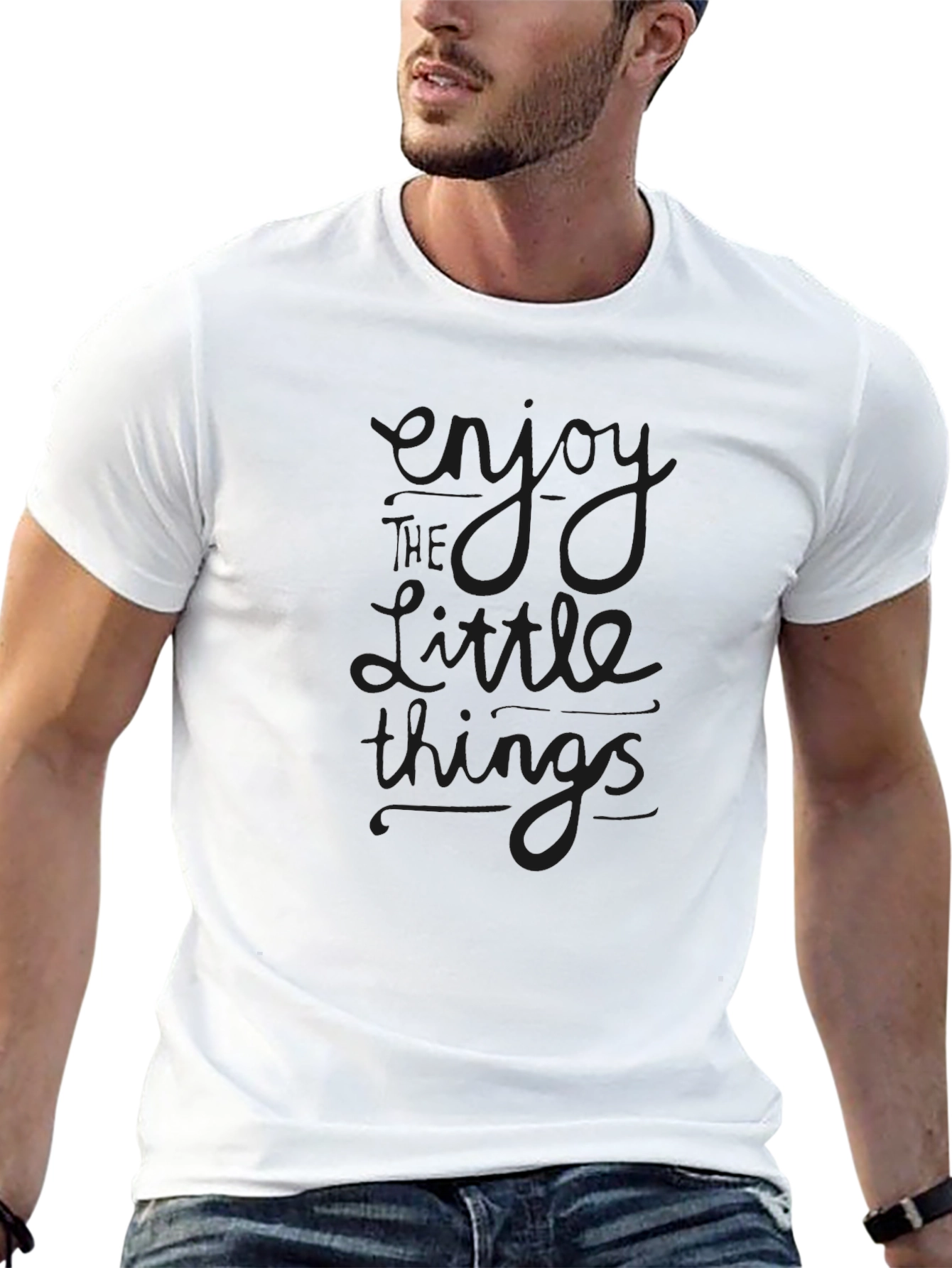 Enjoy the Little Things Black Crew Neck Tee