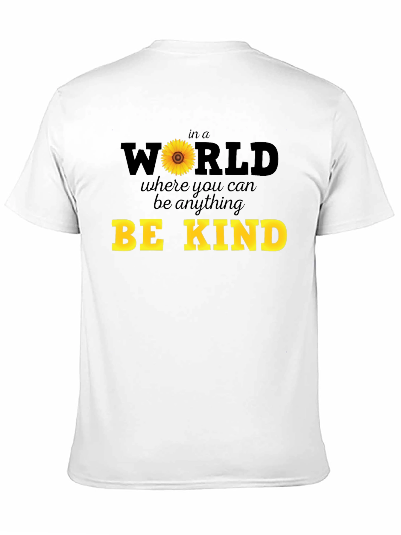 Be Kind Sunflower Graphic Tee - Black Unisex T-Shirt