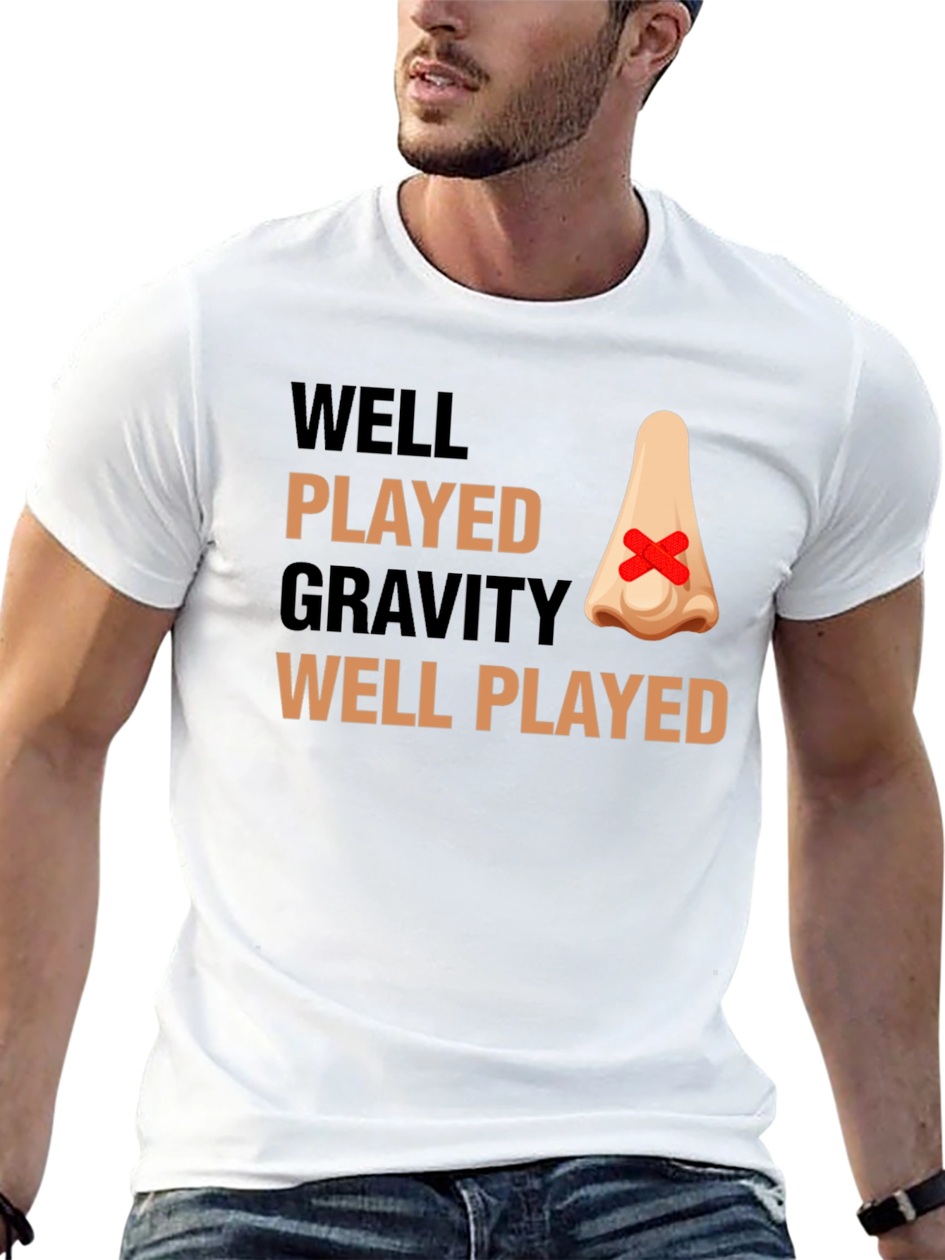 Well Played Gravity Funny Injury T-Shirt