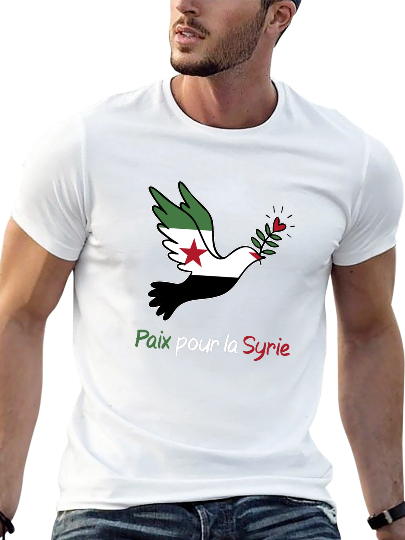 Peace for Syria Dove Graphic T-Shirt