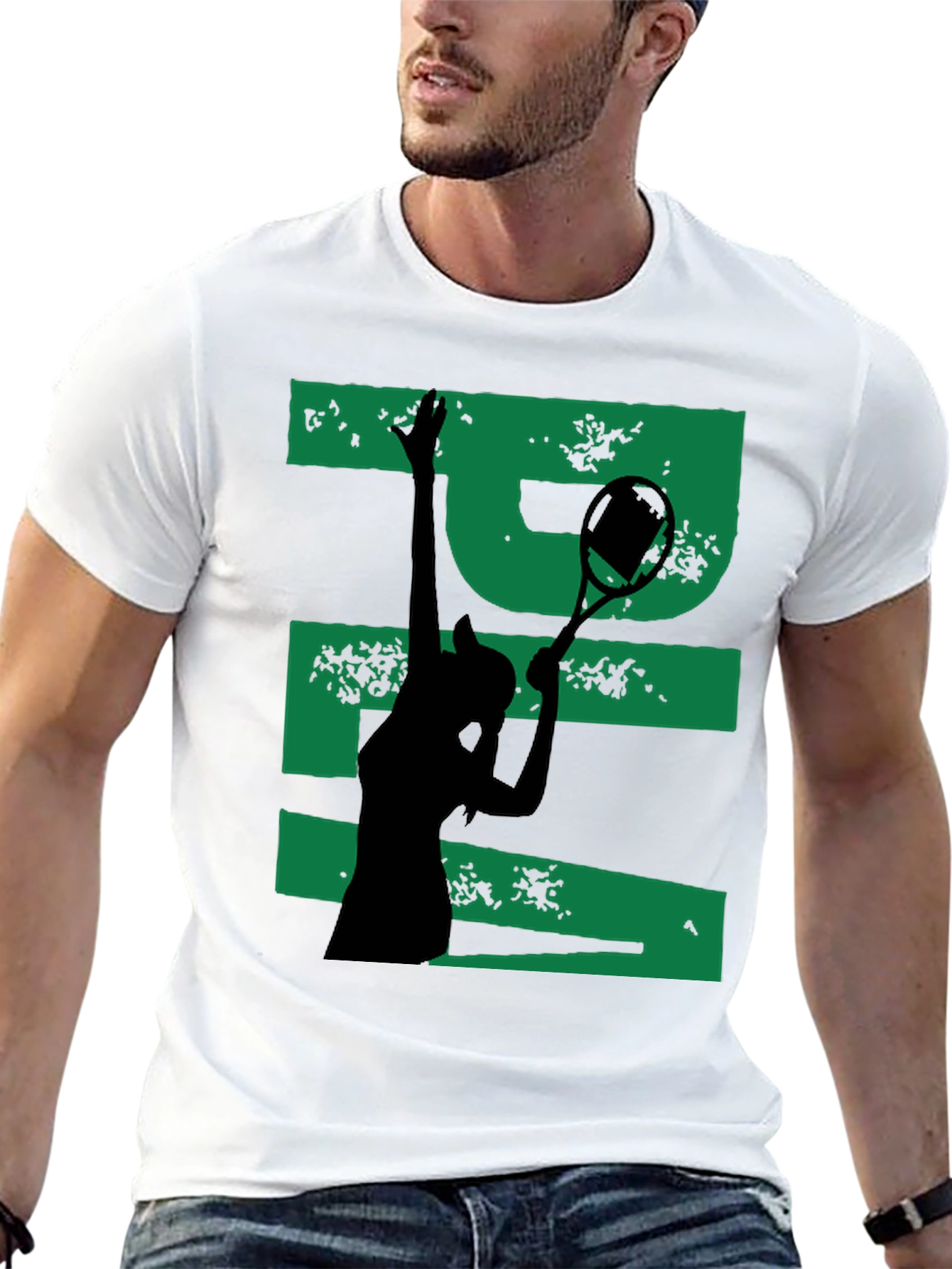 Tennis Player Silhouette Graphic Tee
