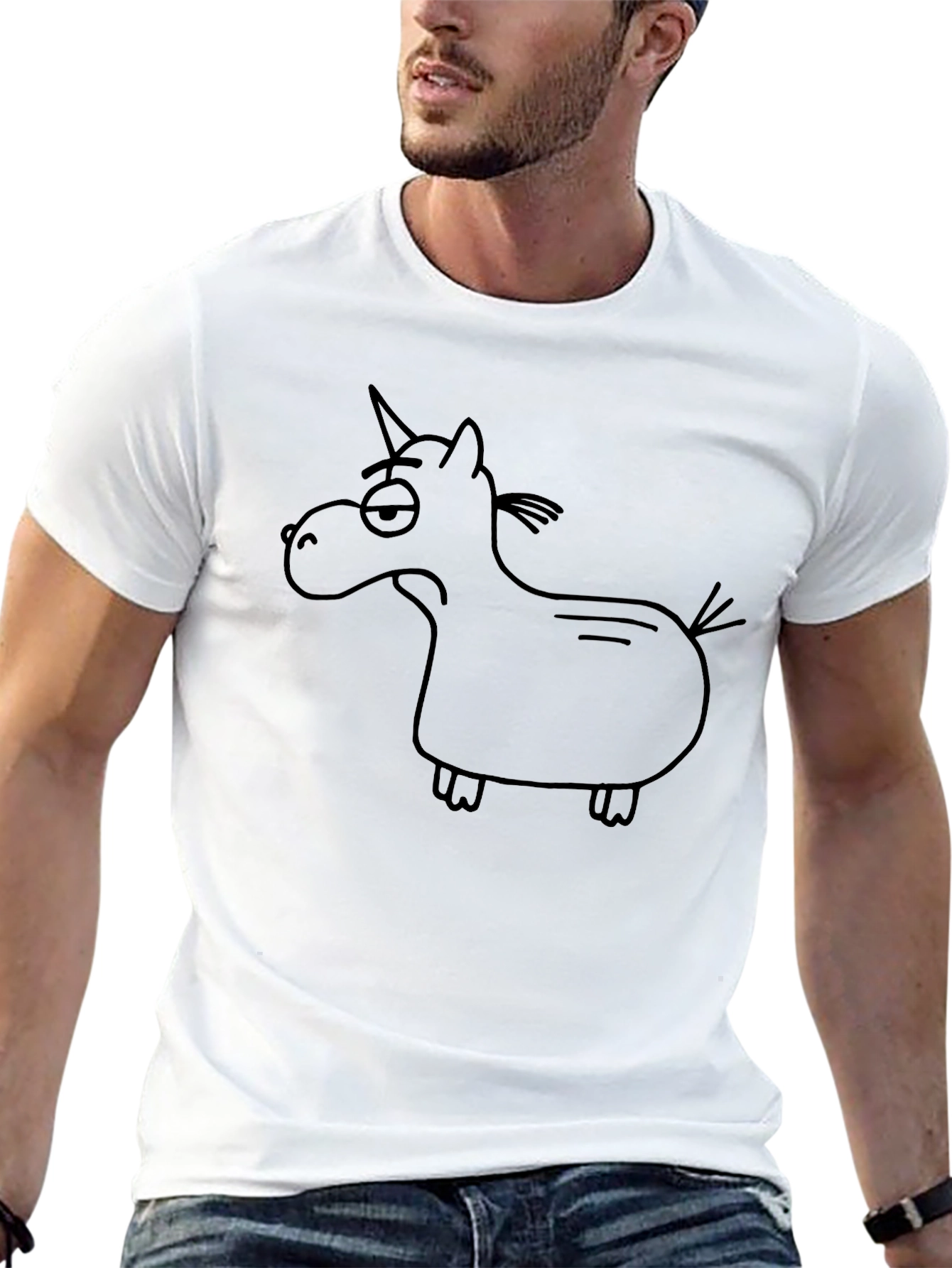 Funny Grumpy Unicorn Black T-Shirt