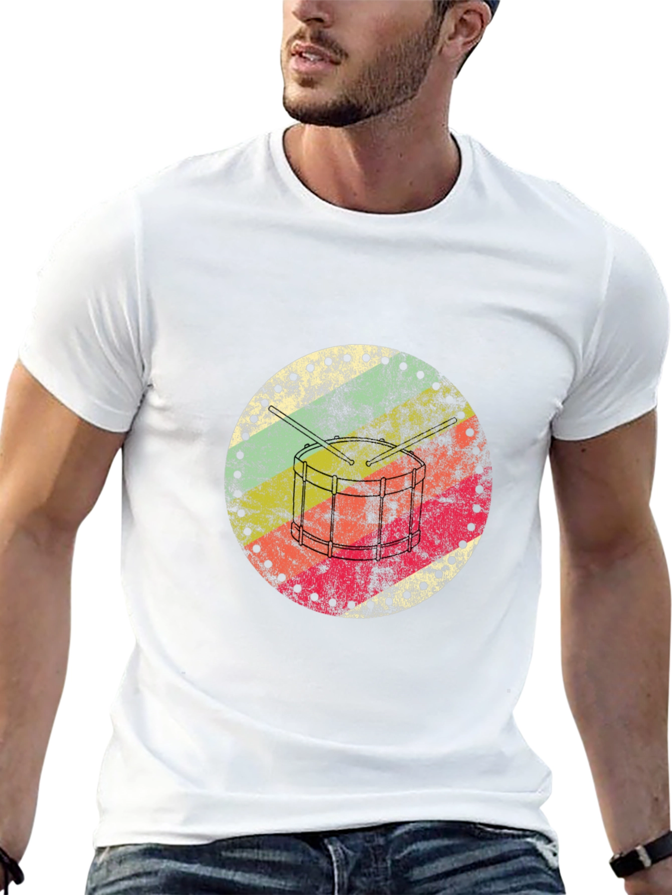 Retro Drum Circle Graphic Tee