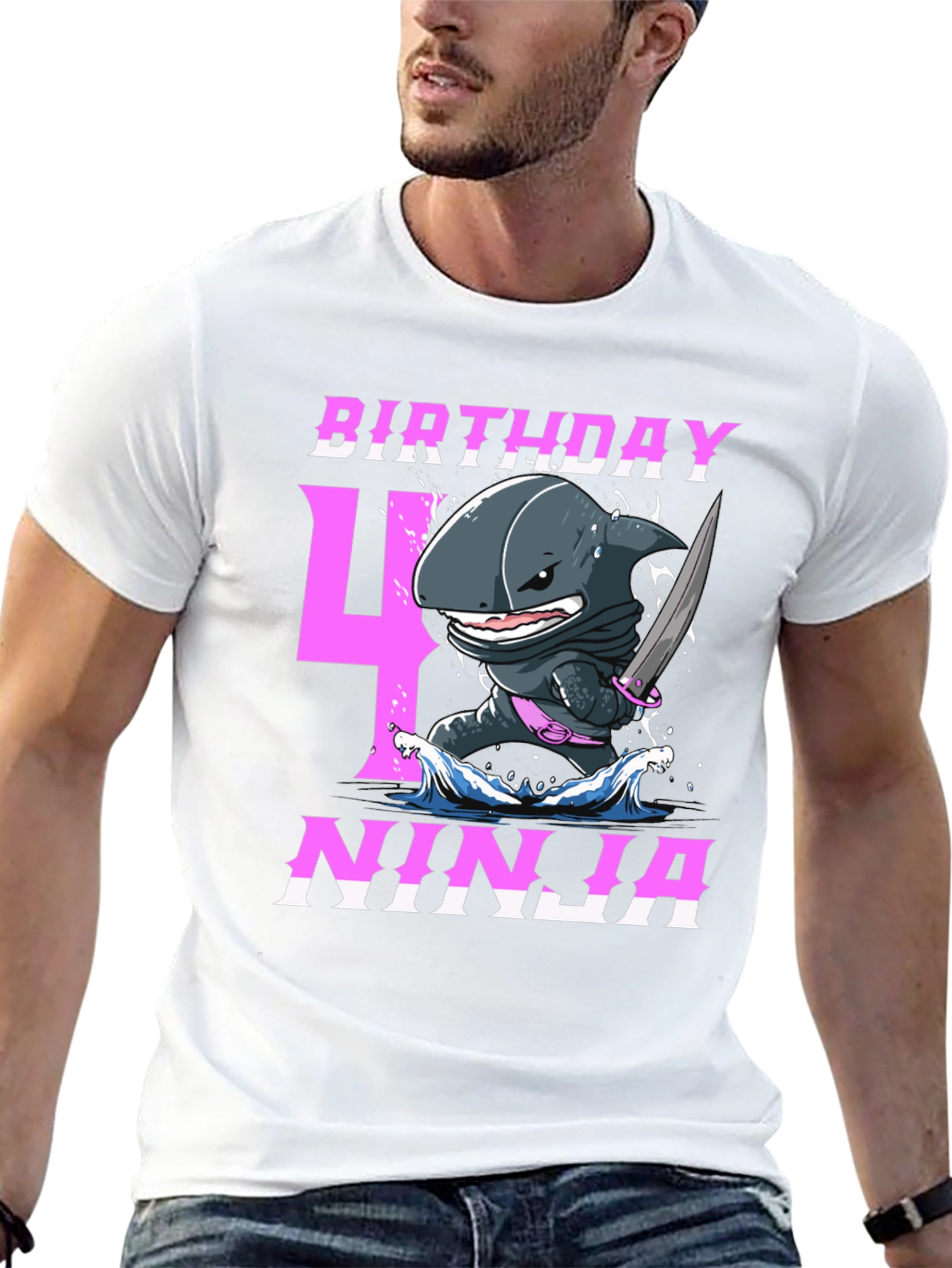 Birthday 4 Ninja Shark T-Shirt