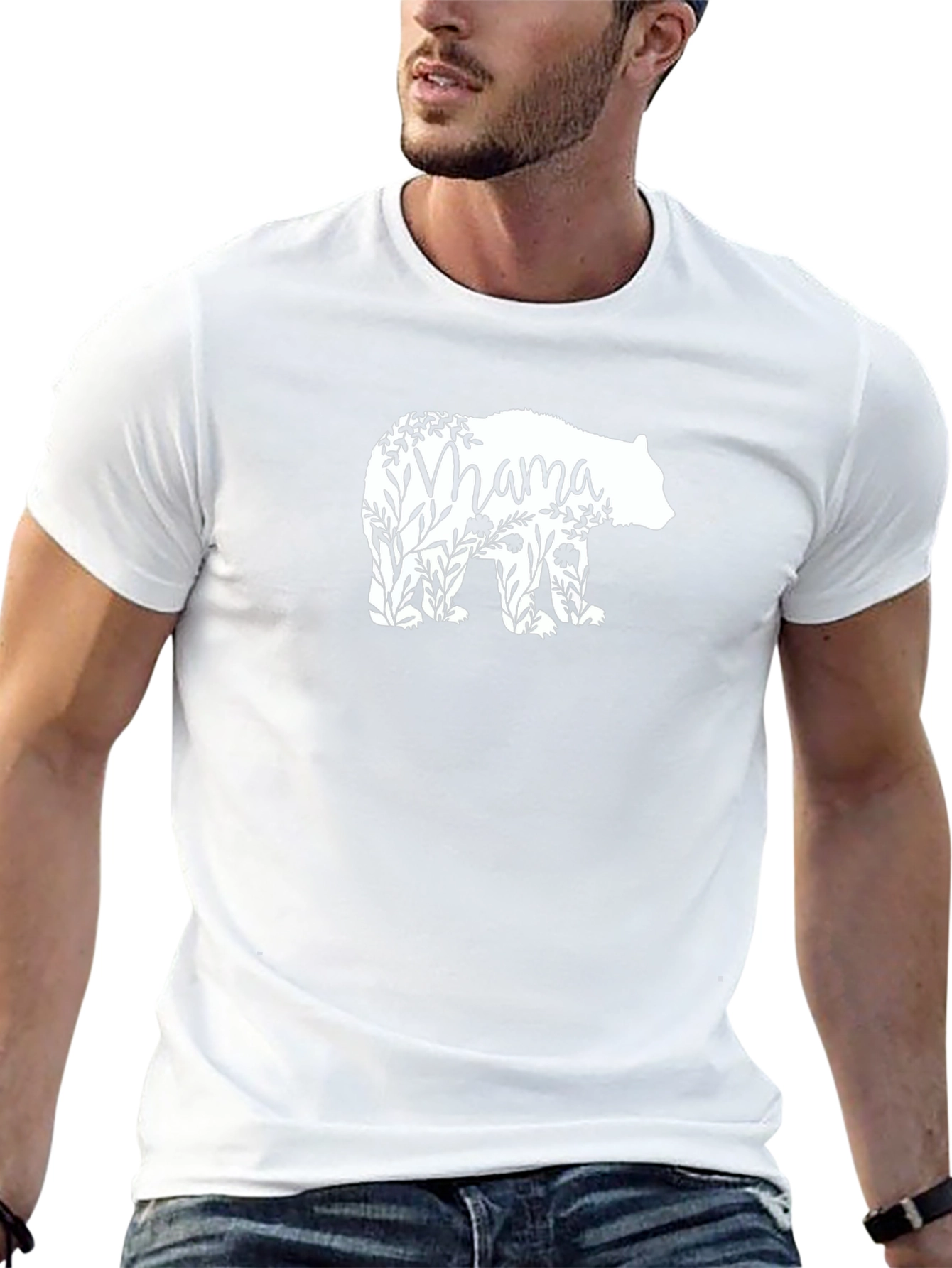Mama Bear Floral T-Shirt - Black