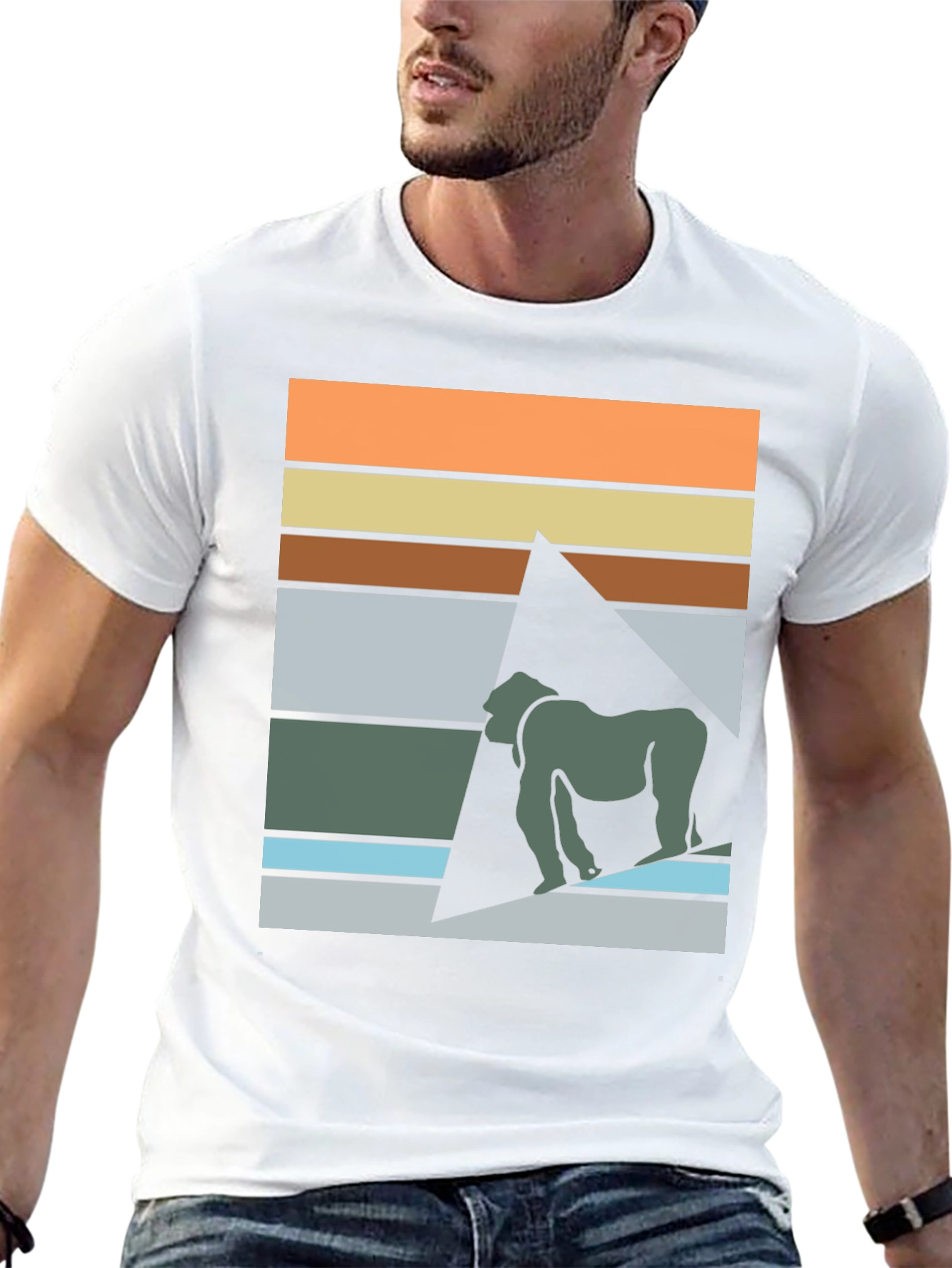 Retro Gorilla Graphic Tee - Mens Black T-Shirt