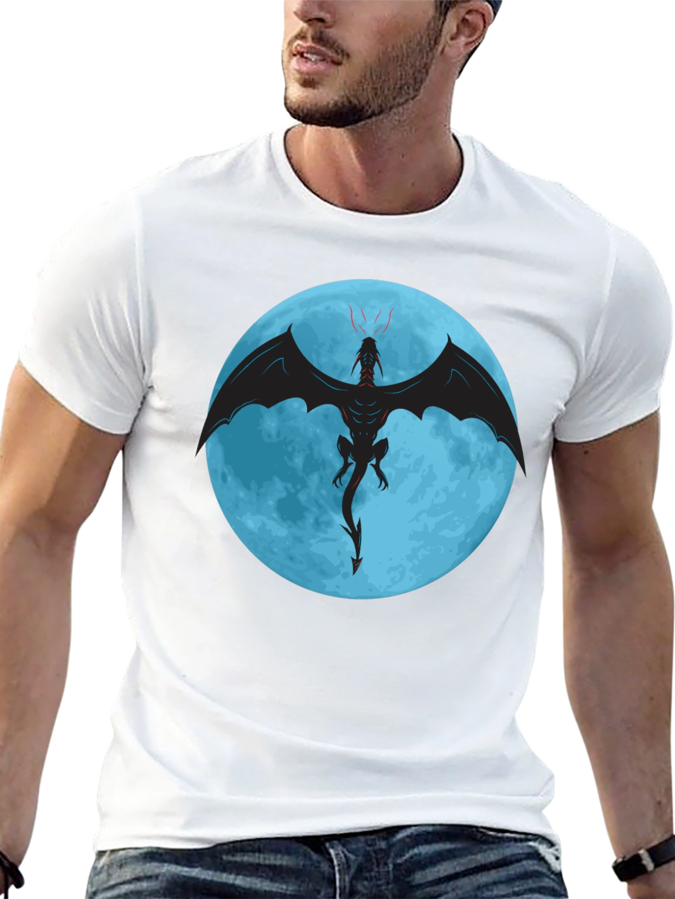 Dragon Moon Graphic Tee - Black T-Shirt