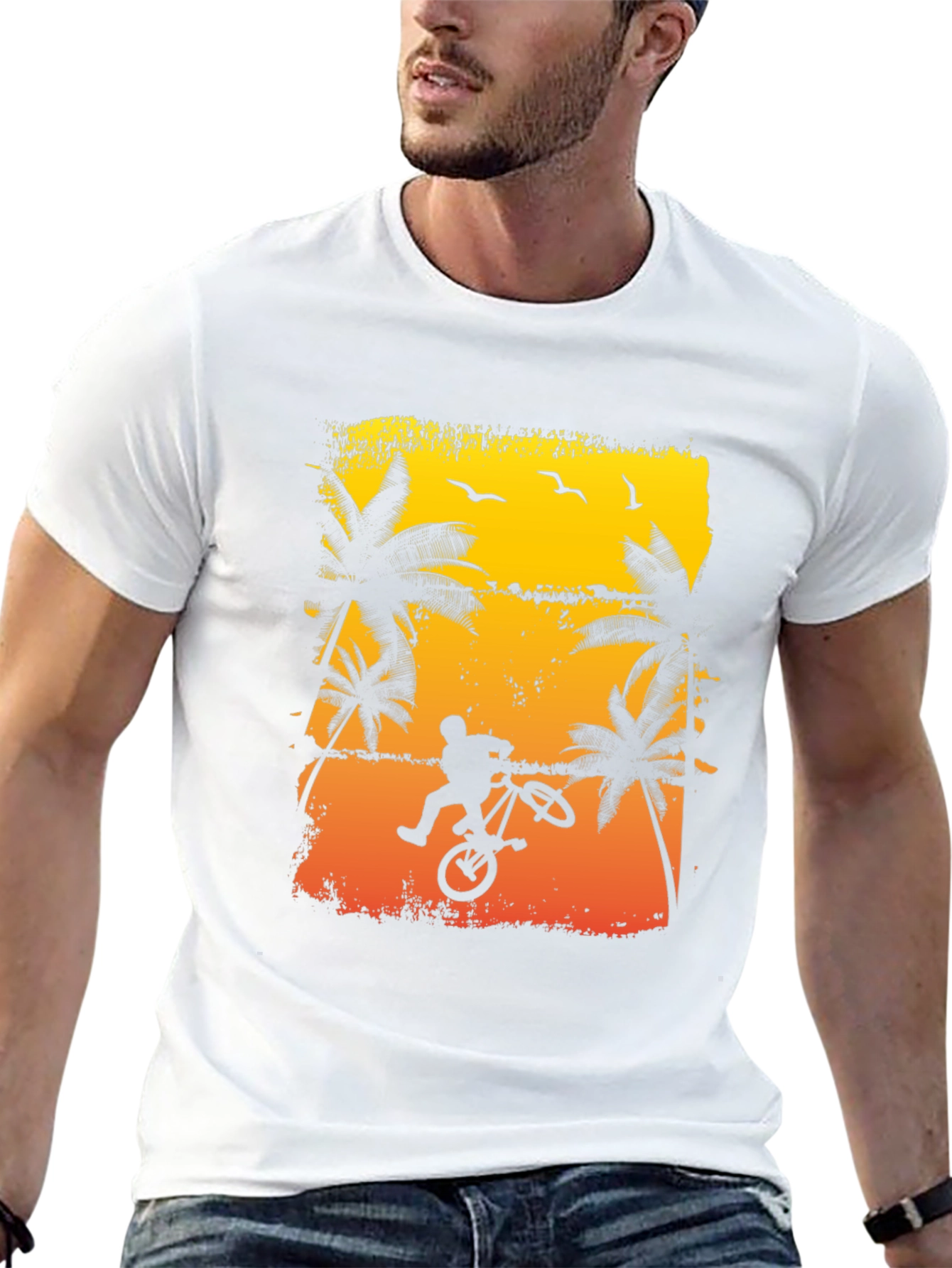 BMX Rider Palm Tree Graphic Tee