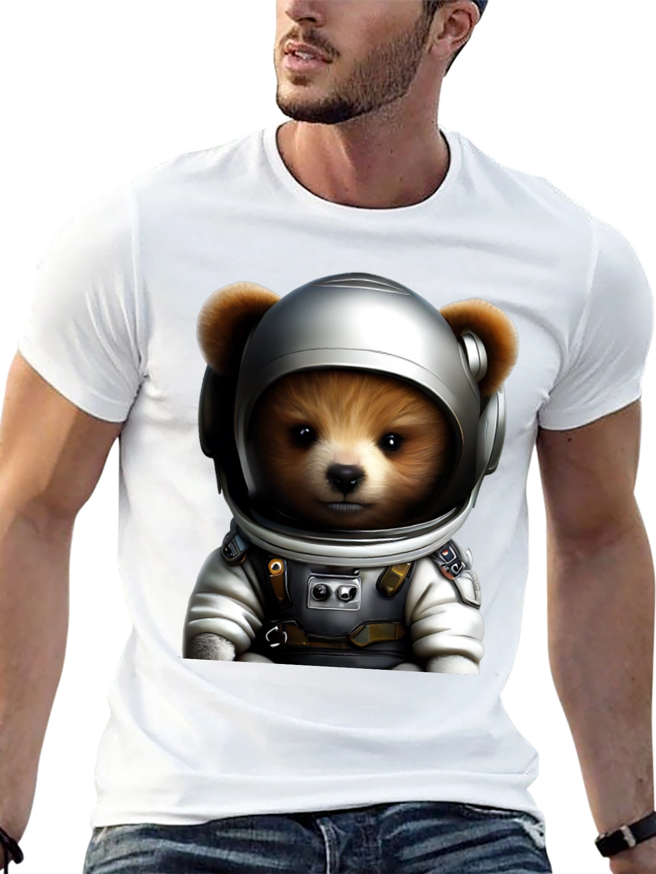 Bear Astronaut Graphic T-Shirt - Space Teddy Tee