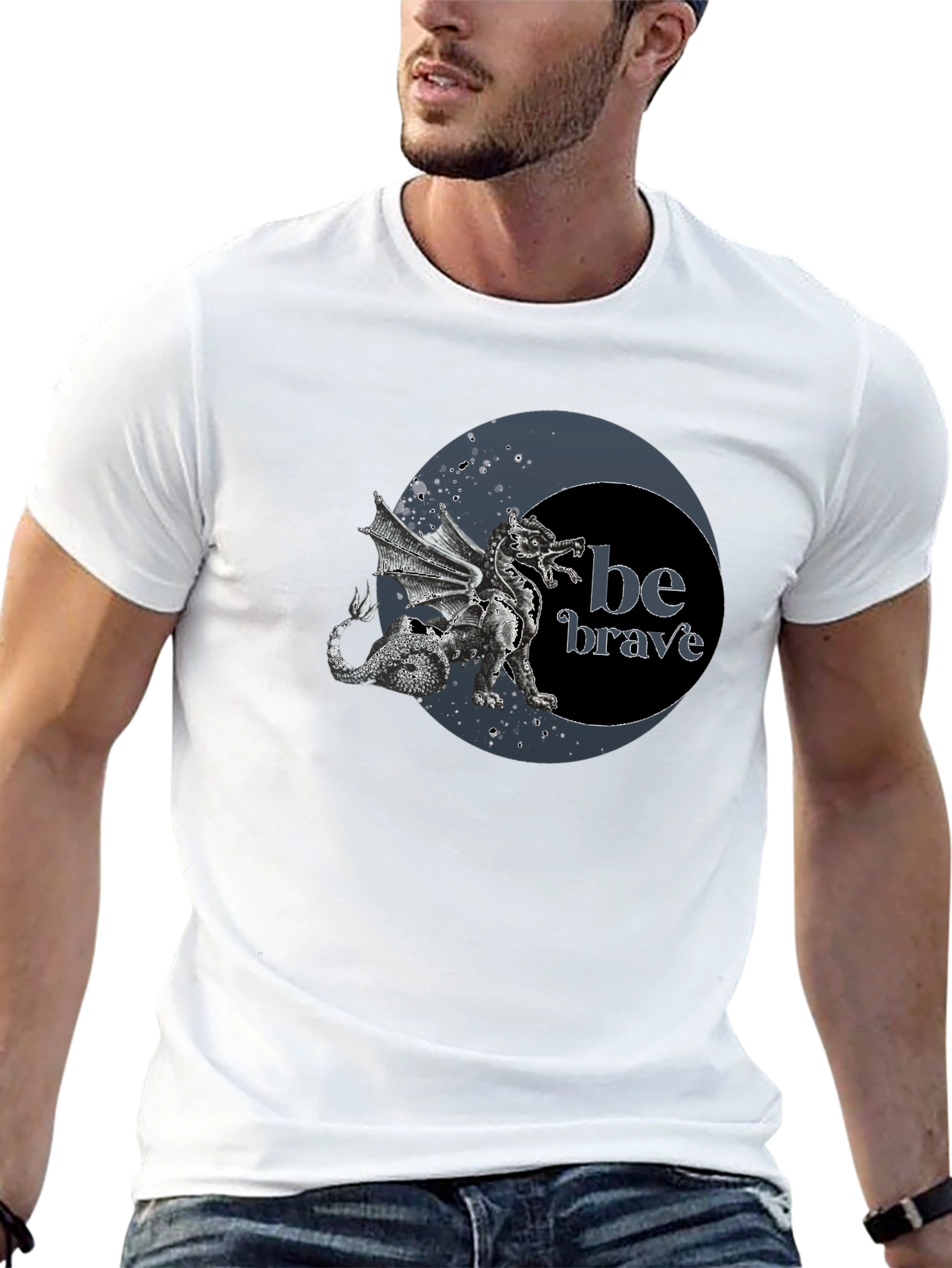 Dragon Be Brave Black Graphic Tee