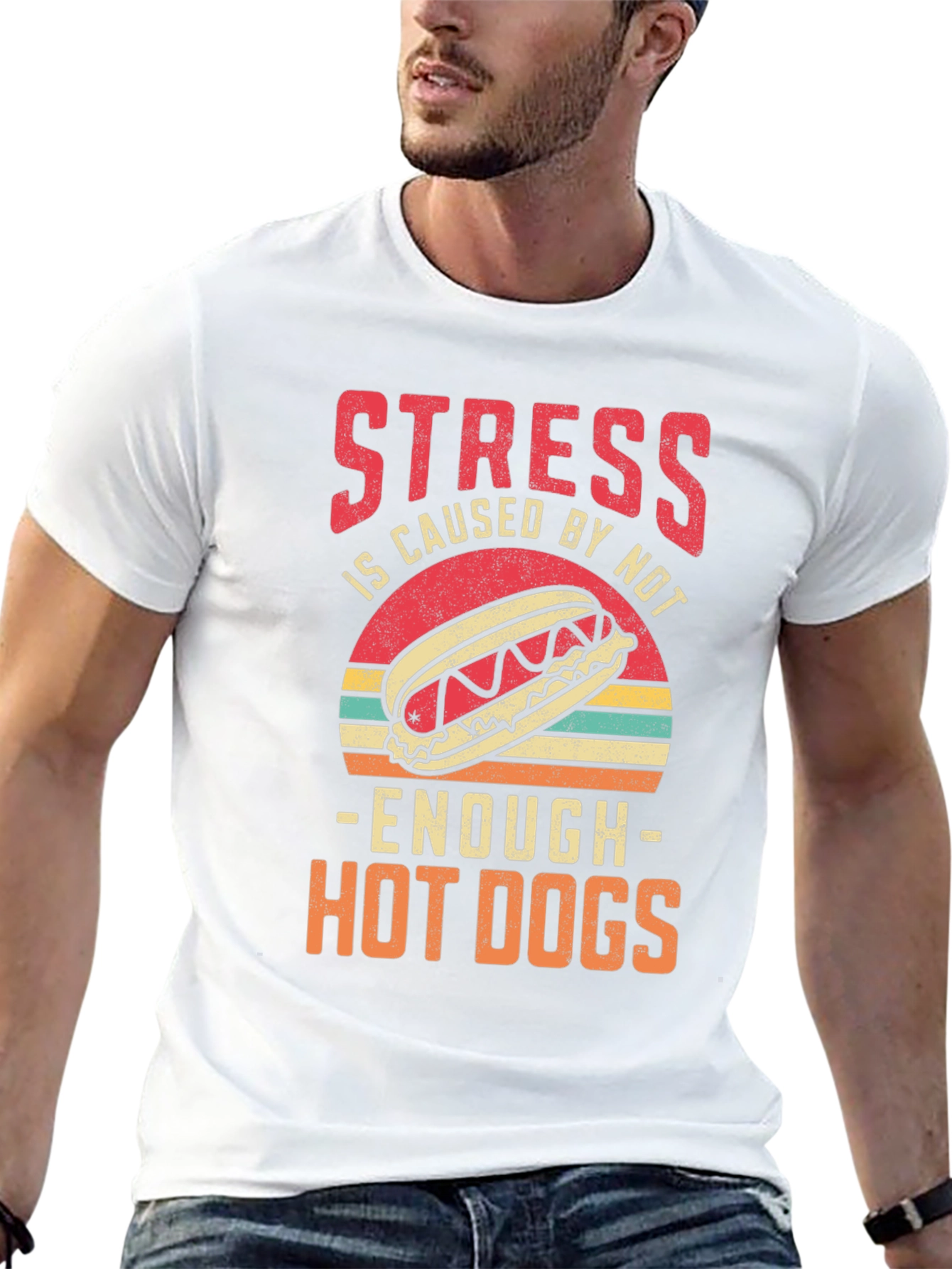 Funny Stress Hot Dog Graphic Tee