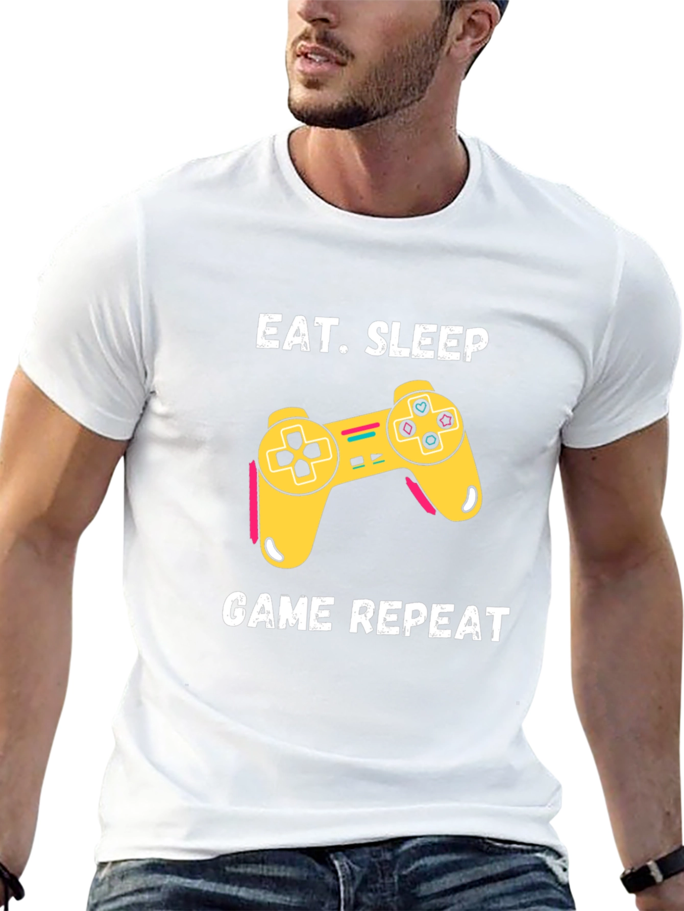 Eat Sleep Game Repeat Graphic T-Shirt