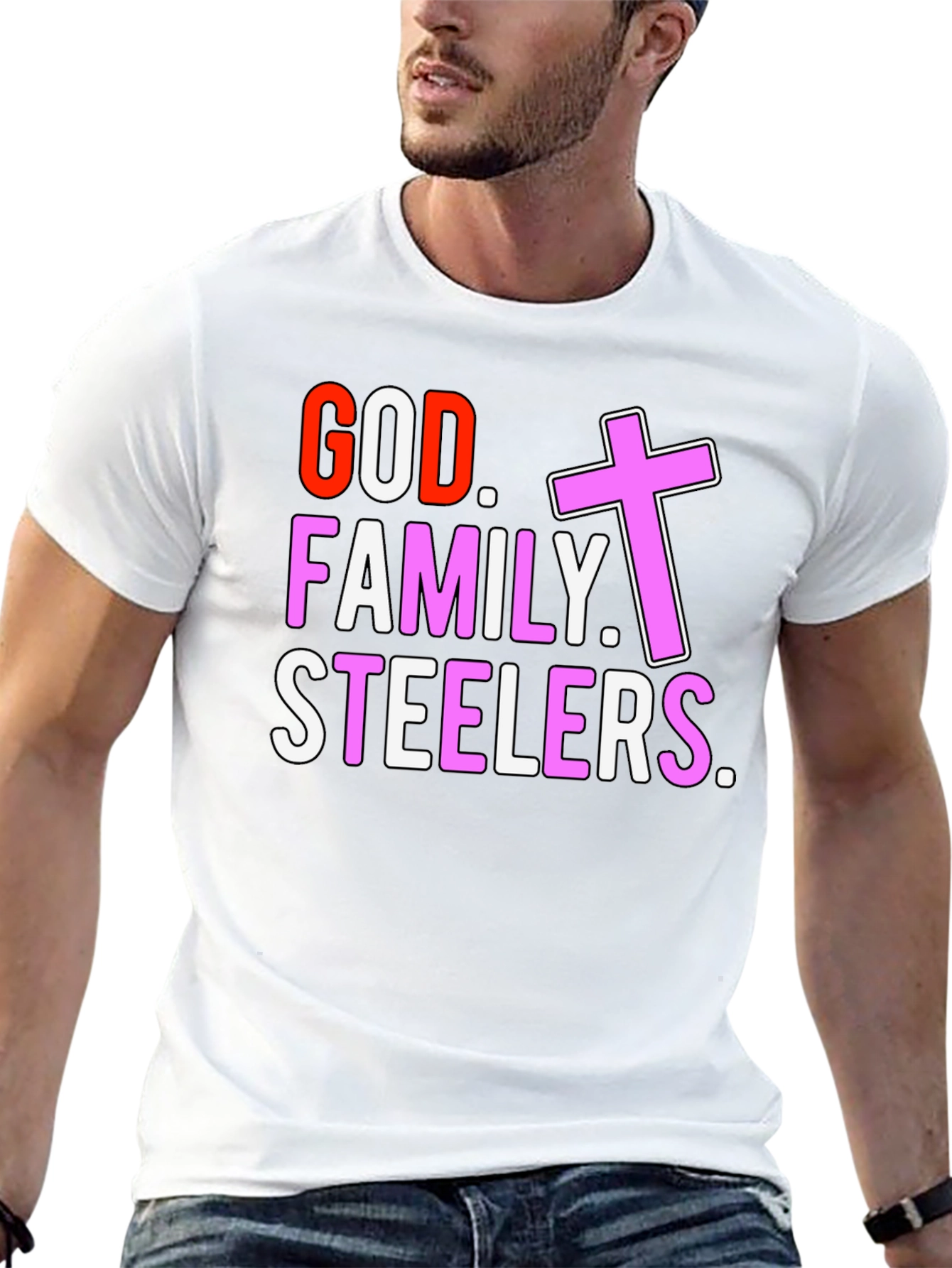 God Family Steelers T-Shirt - Religious Football Fan Tee