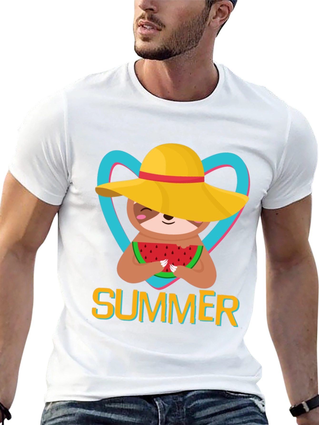 Summer Sloth T-Shirt: Watermelon & Sunshine!