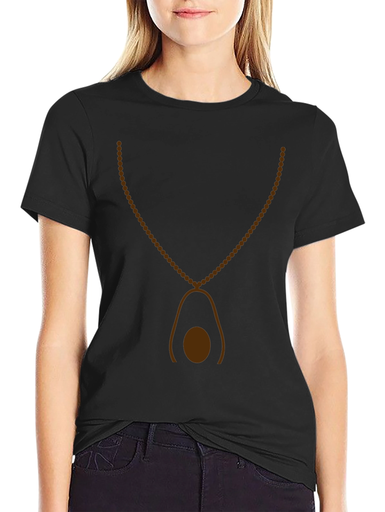 Avocado Necklace T-Shirt - Casual Graphic Tee
