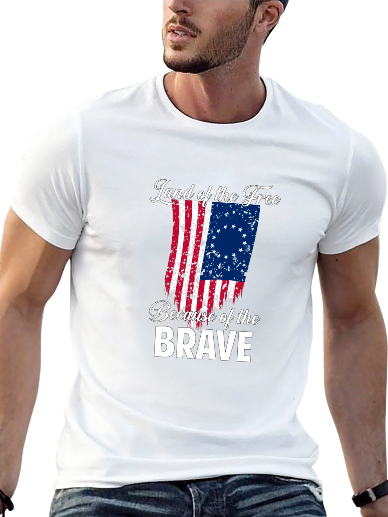 Land of the Free Betsy Ross Flag Graphic Tee
