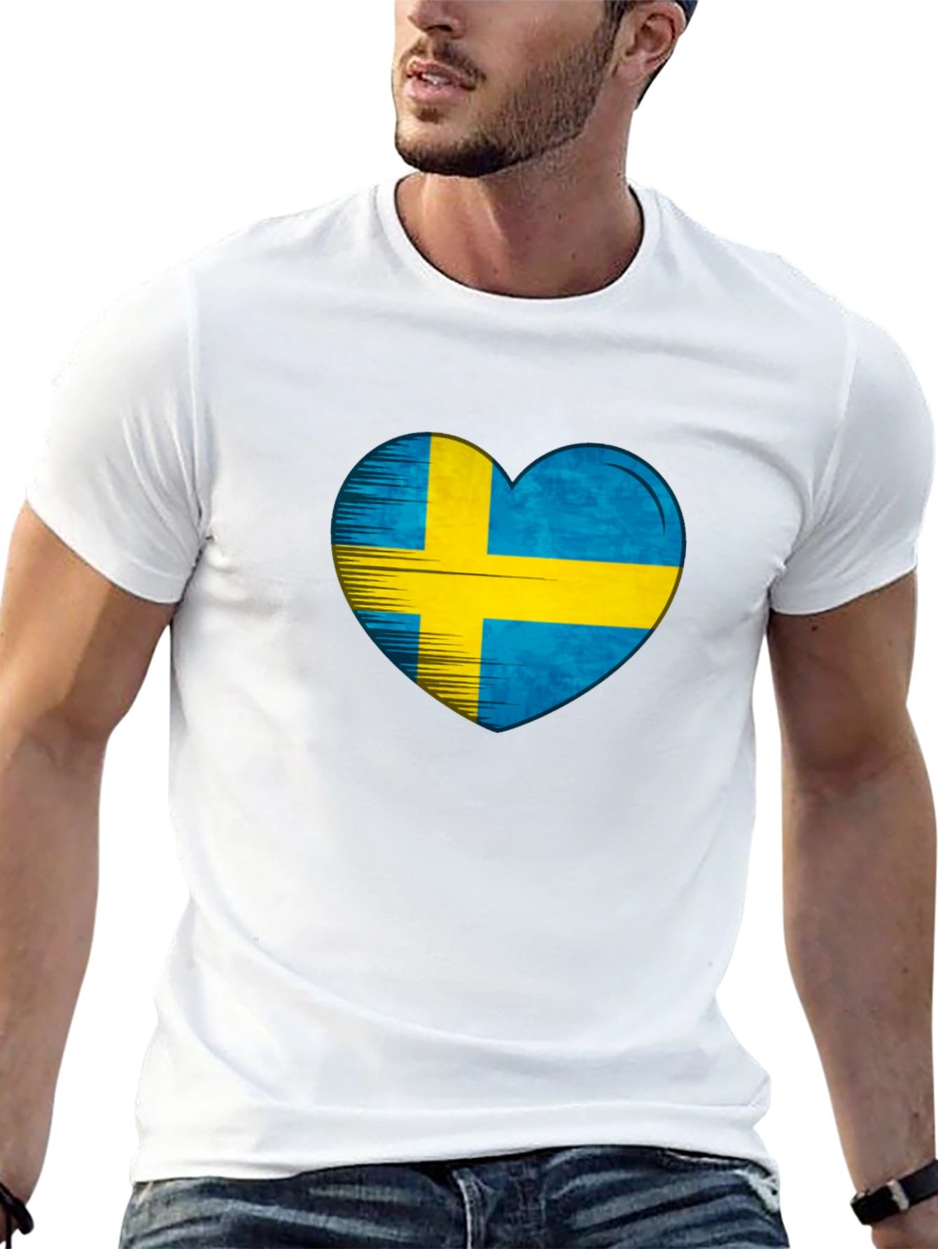 Sweden Flag Heart T-Shirt - Show Your Swedish Pride!