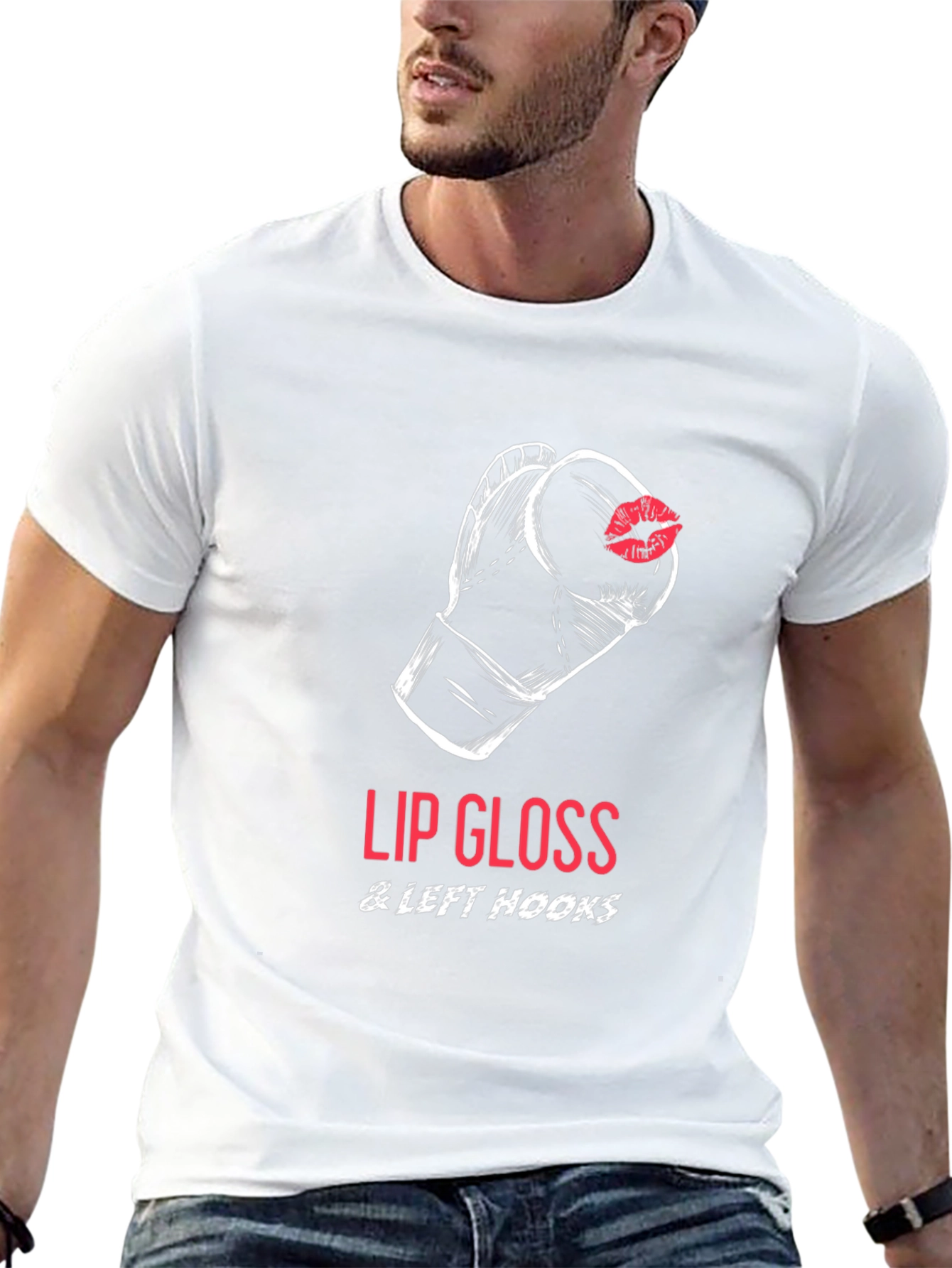 Lip Gloss & Left Hooks T-Shirt Boxing Design